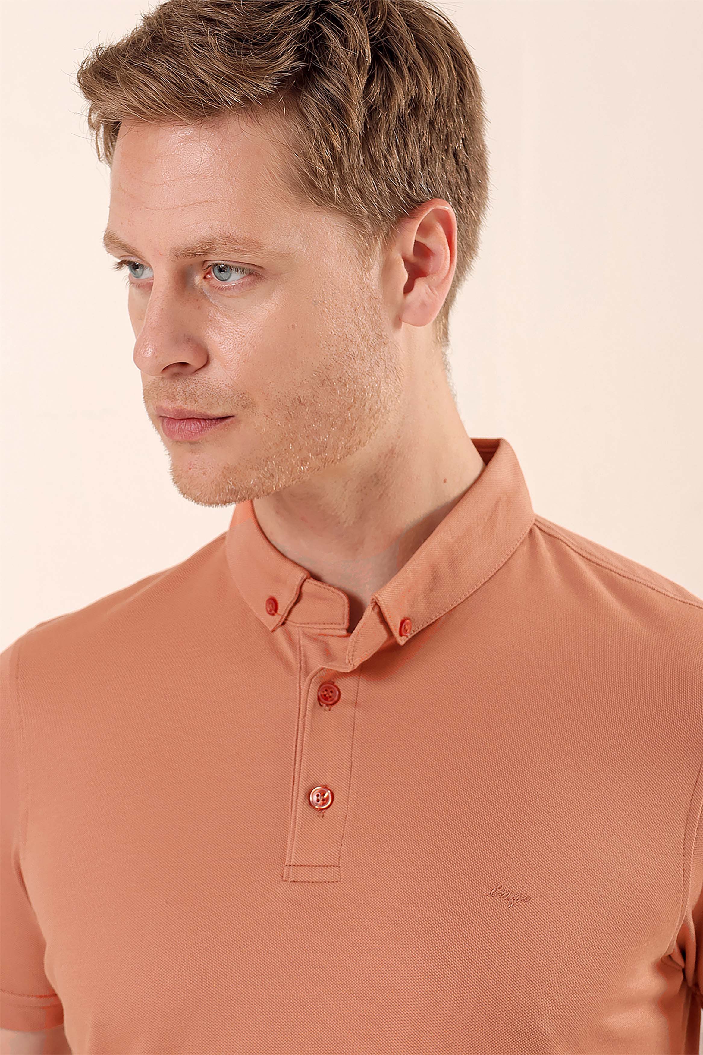 Slim-Fit Polo Shirt - Light Orange