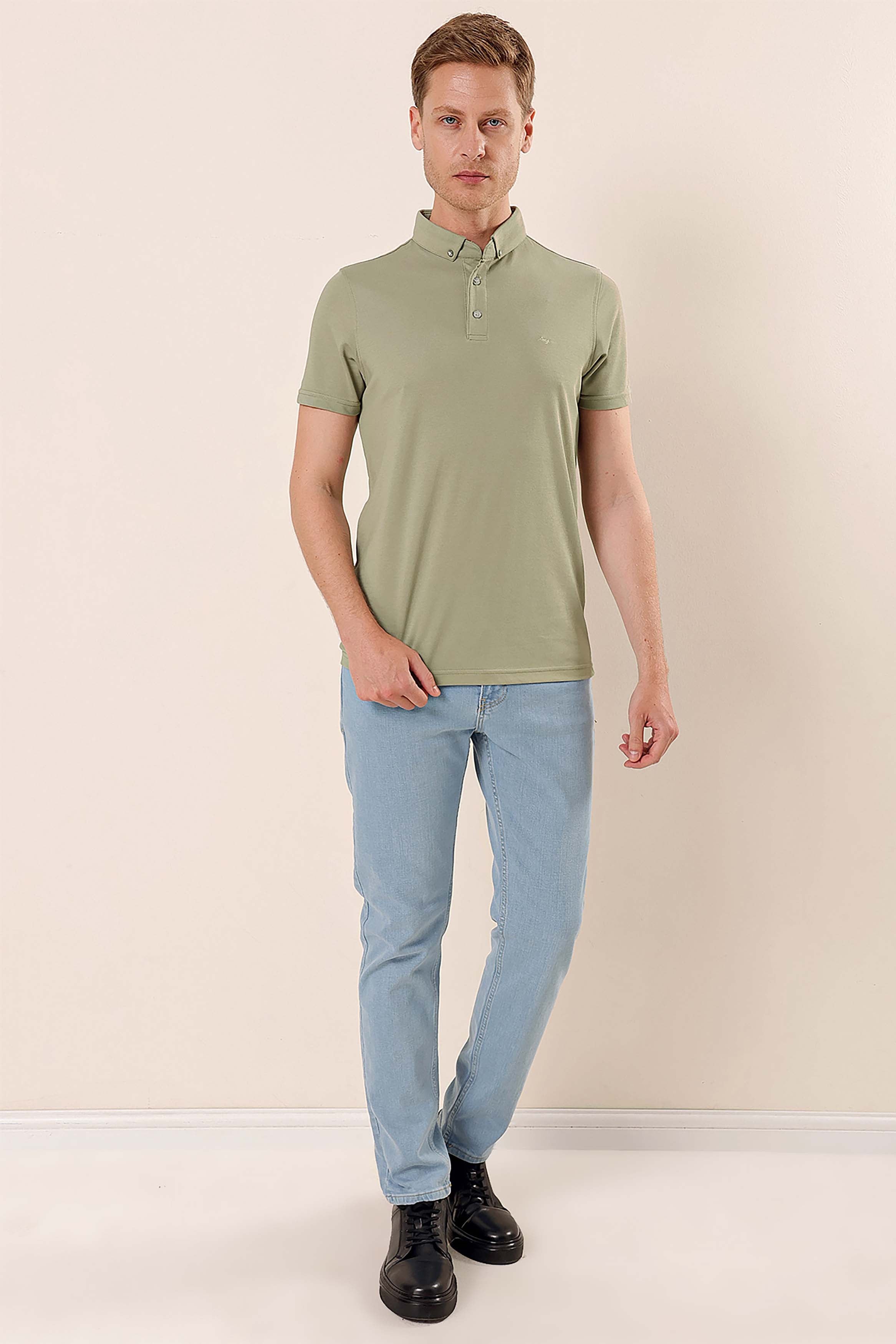 Slim-Fit Polo Shirt - Mint Green