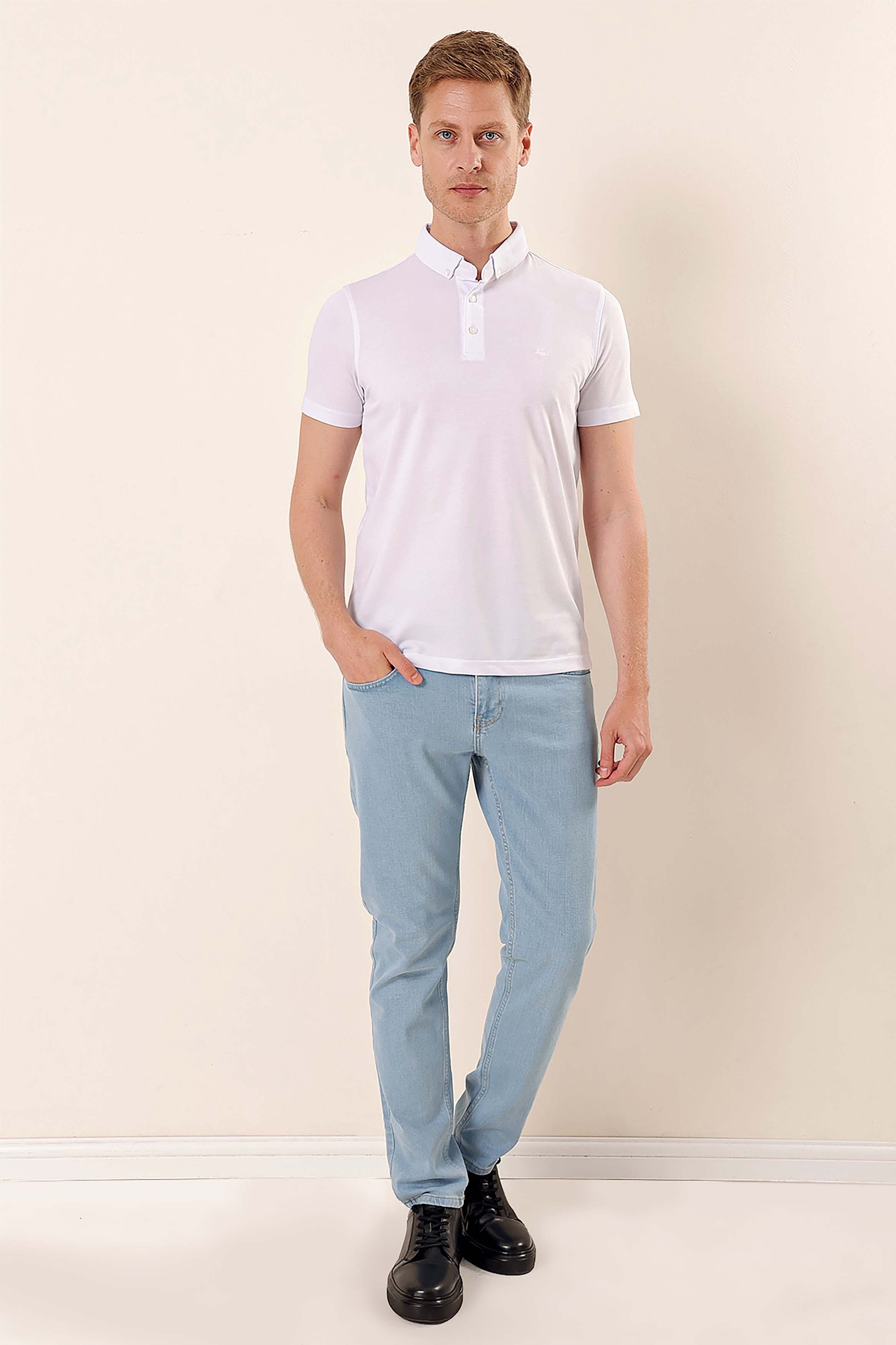 Slim-Fit Polo Shirt - White