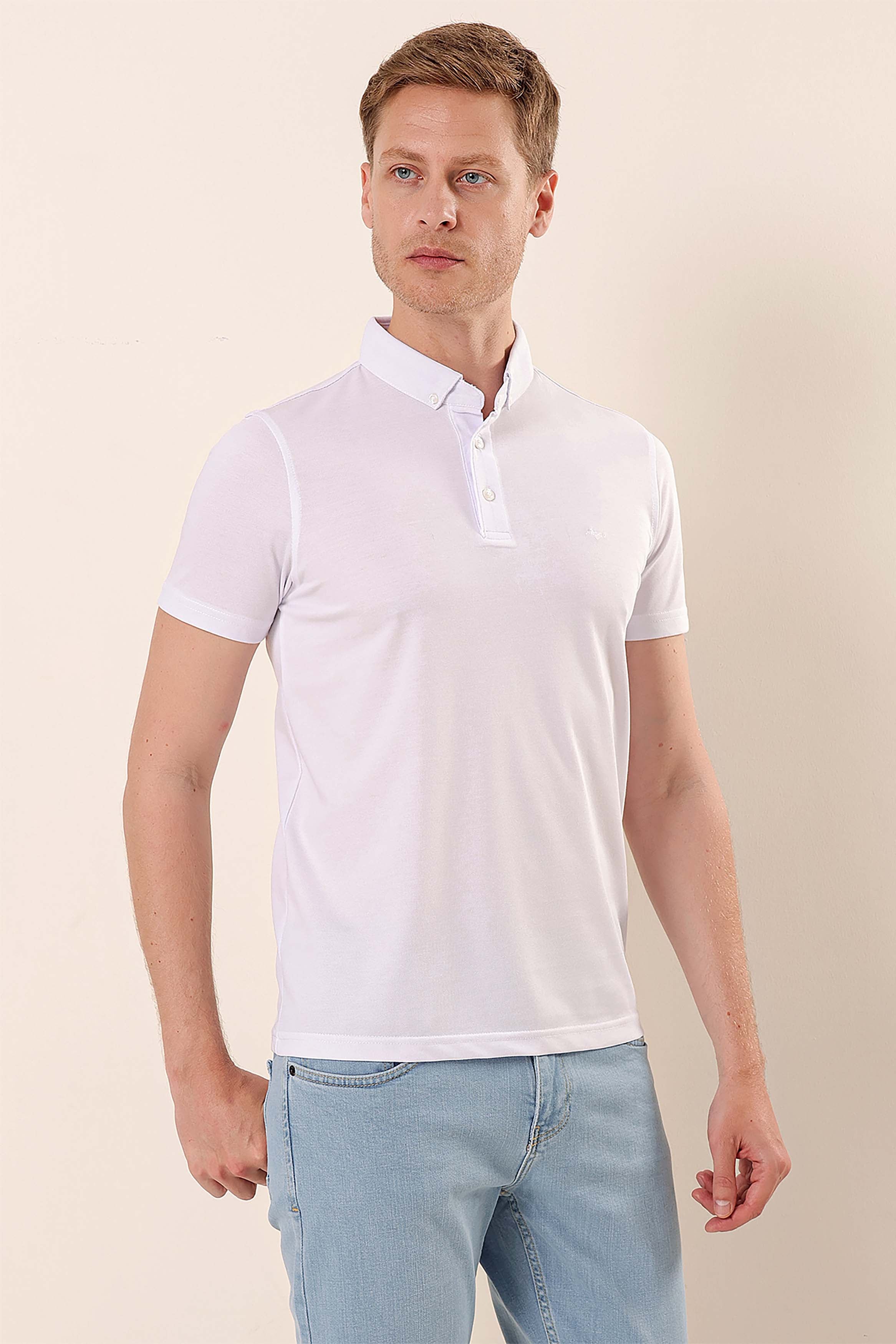 Slim-Fit Polo Shirt - White