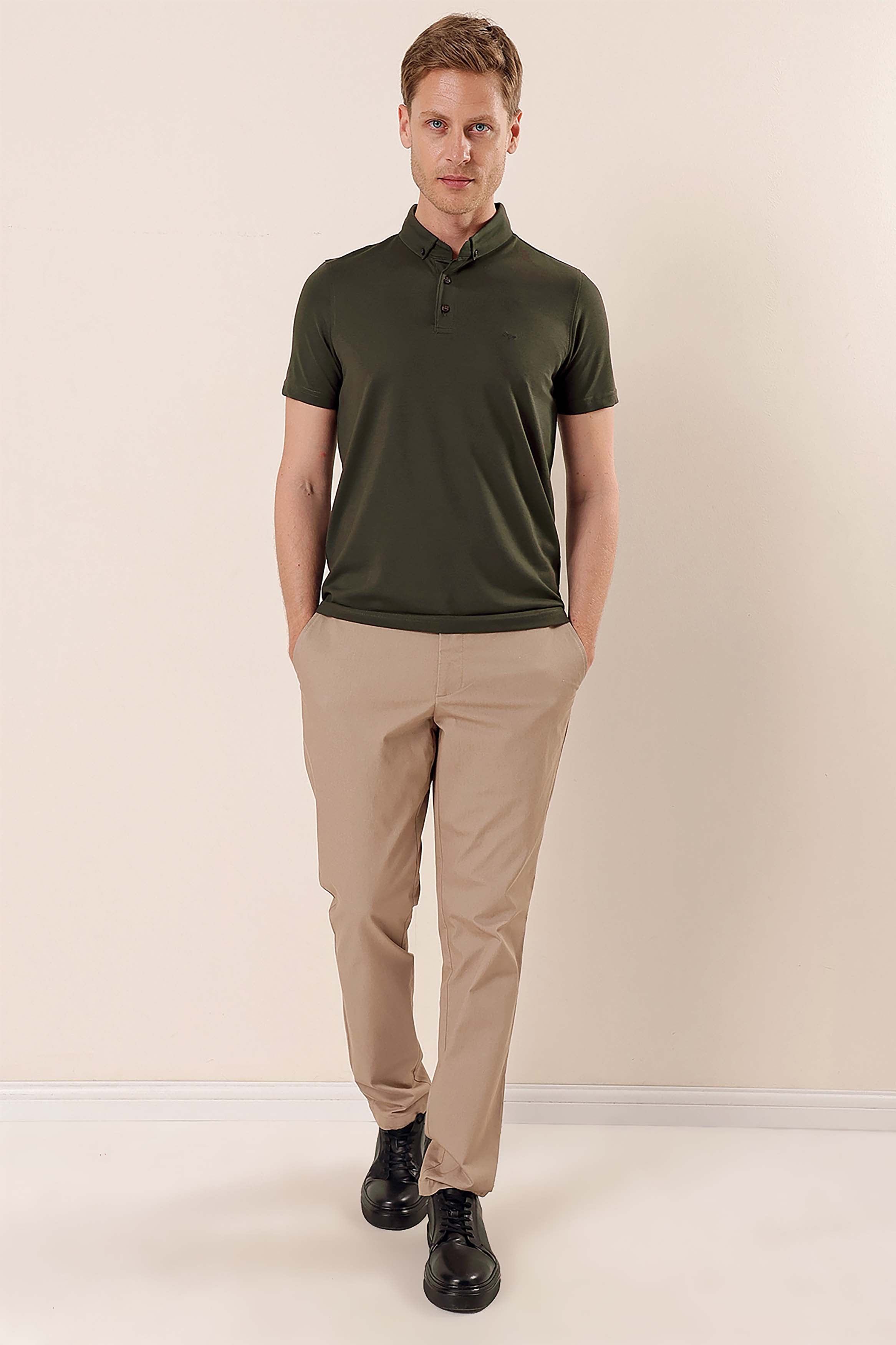 Slim-Fit Polo Shirt - Khaki