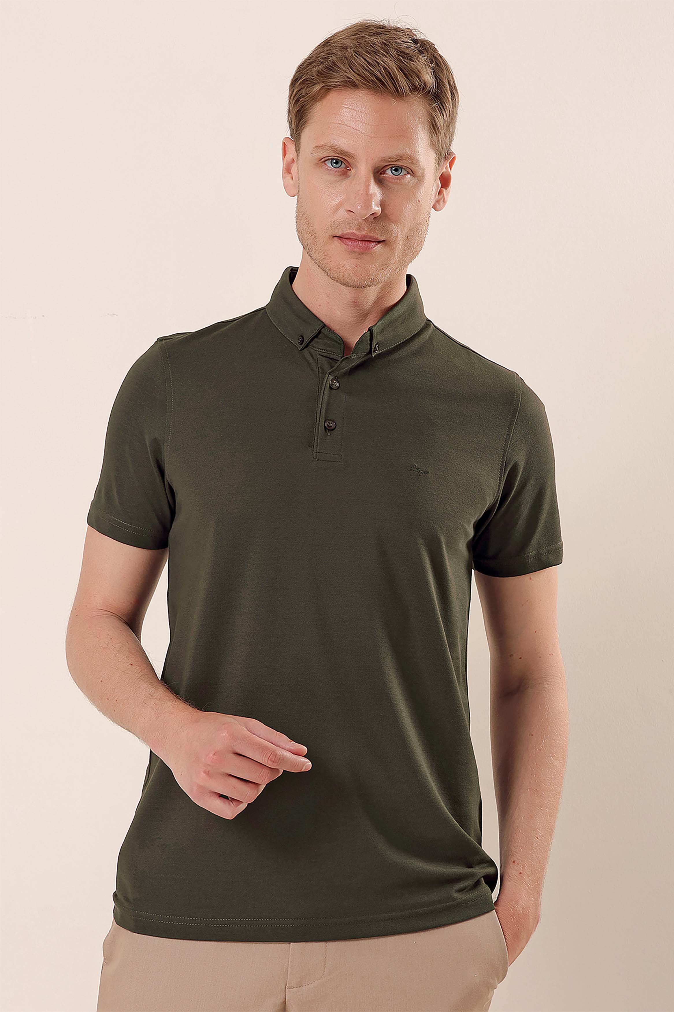 Slim-Fit Polo Shirt - Khaki