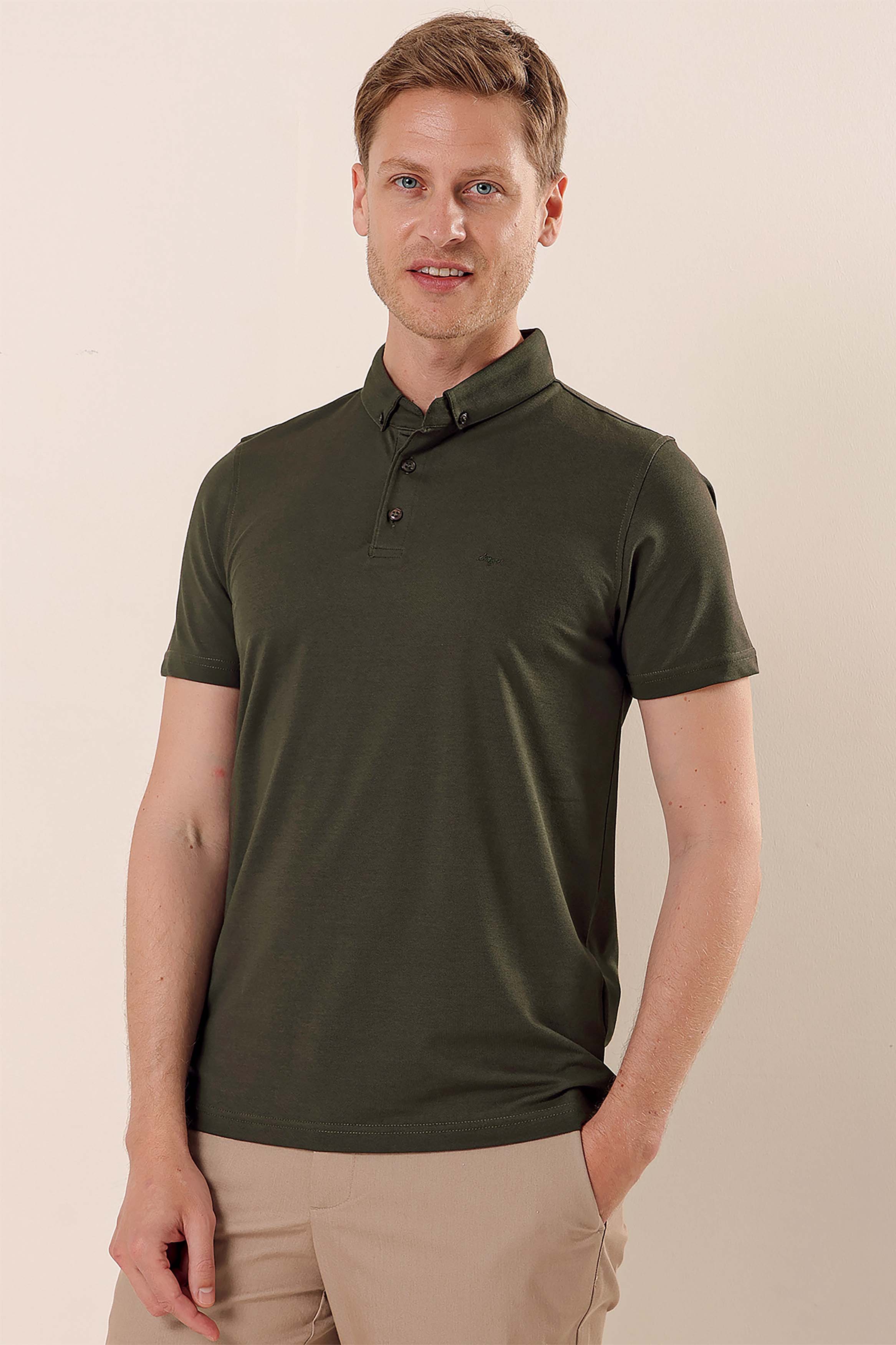 Slim-Fit Polo Shirt - Khaki