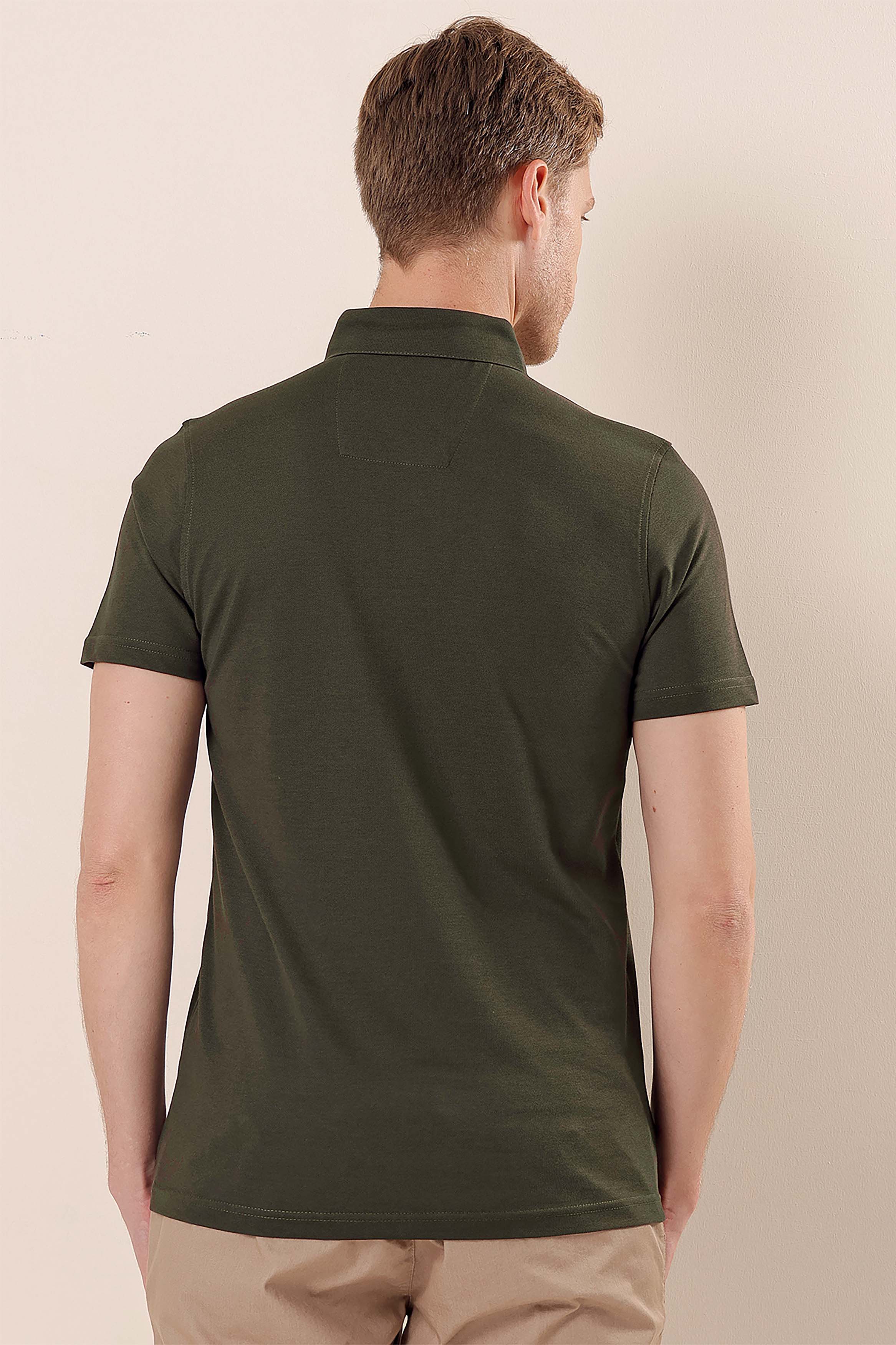 Slim-Fit Polo Shirt - Khaki