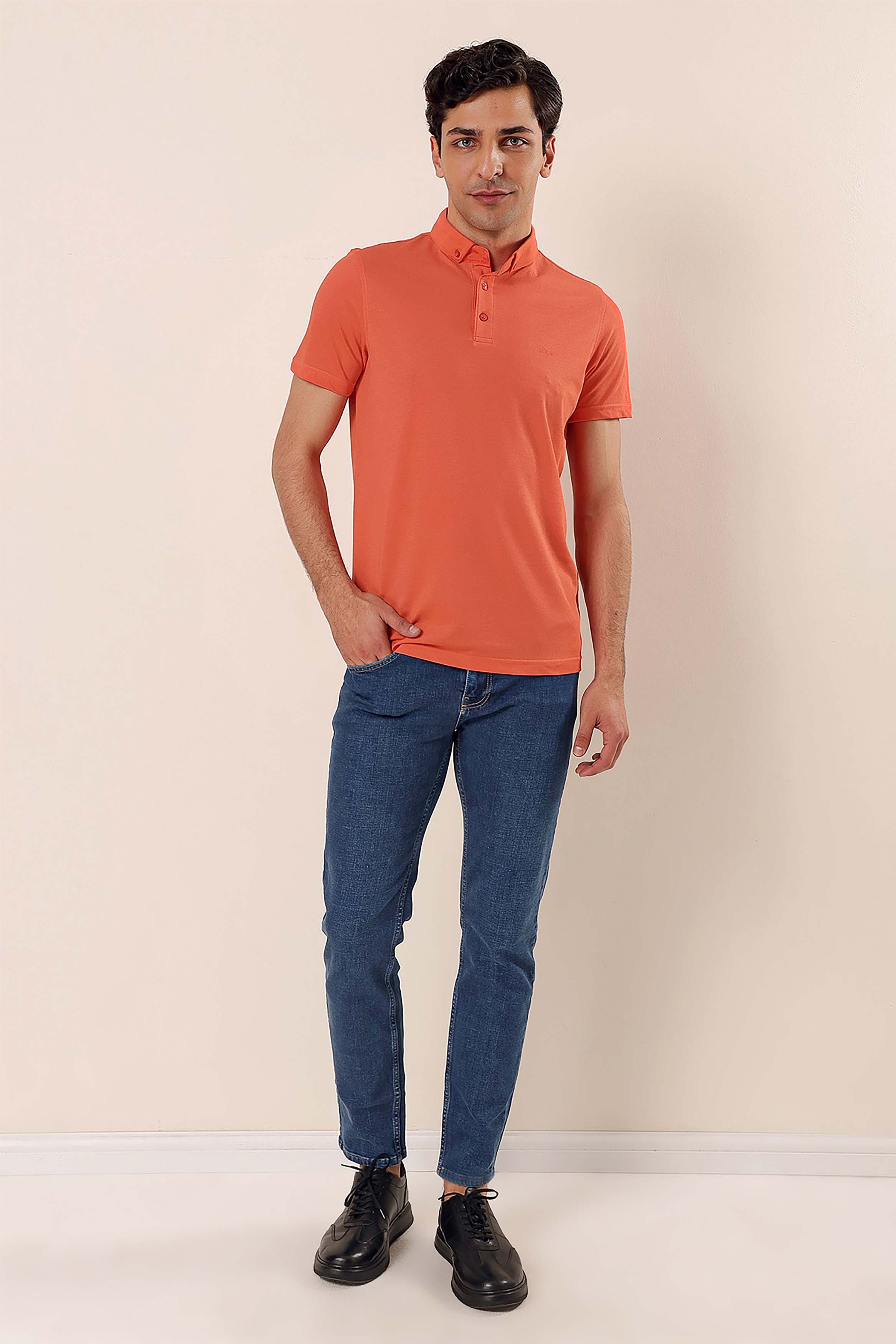 Slim-Fit Polo Shirt - Orange