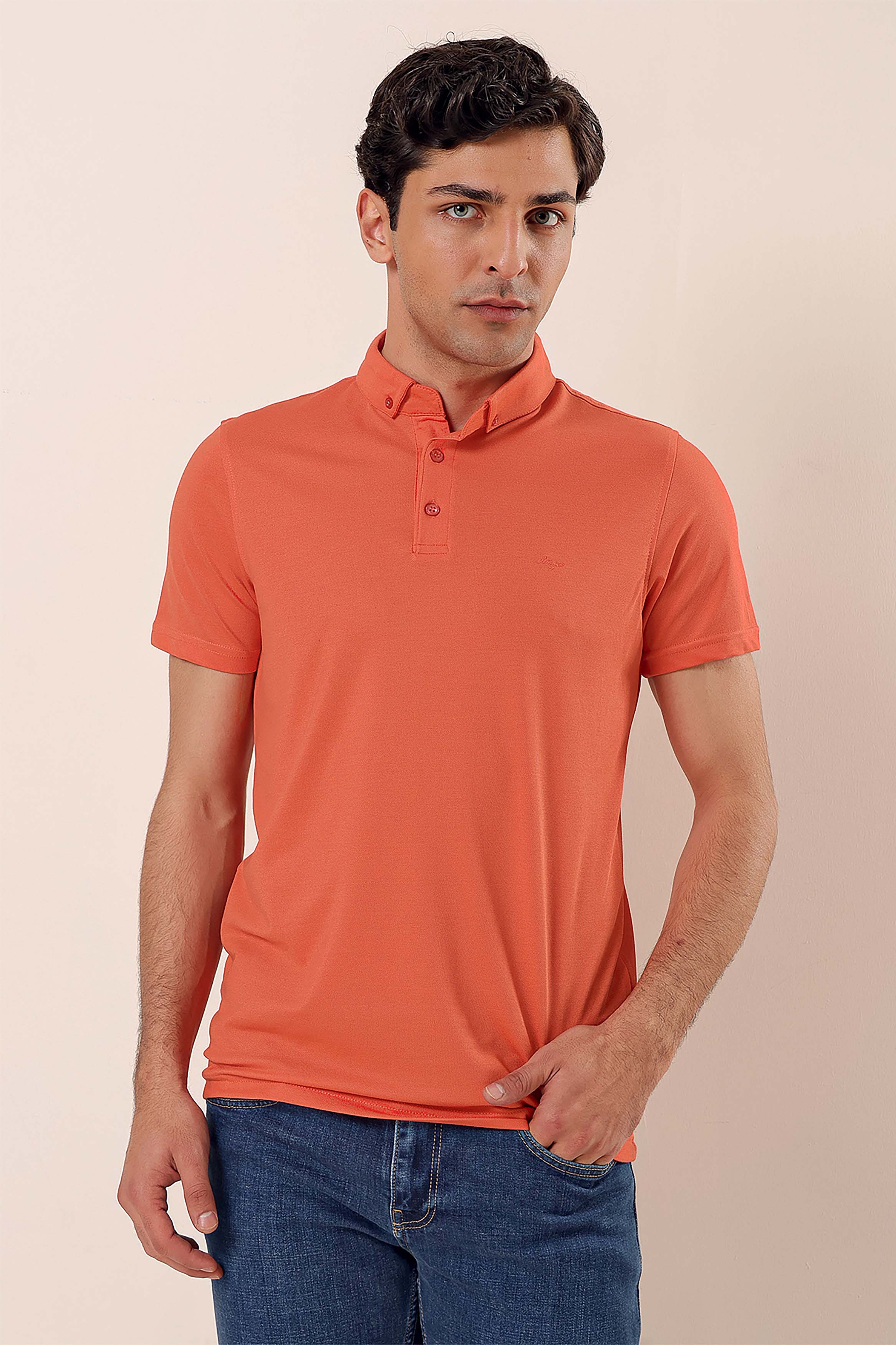 Slim-Fit Polo Shirt - Orange