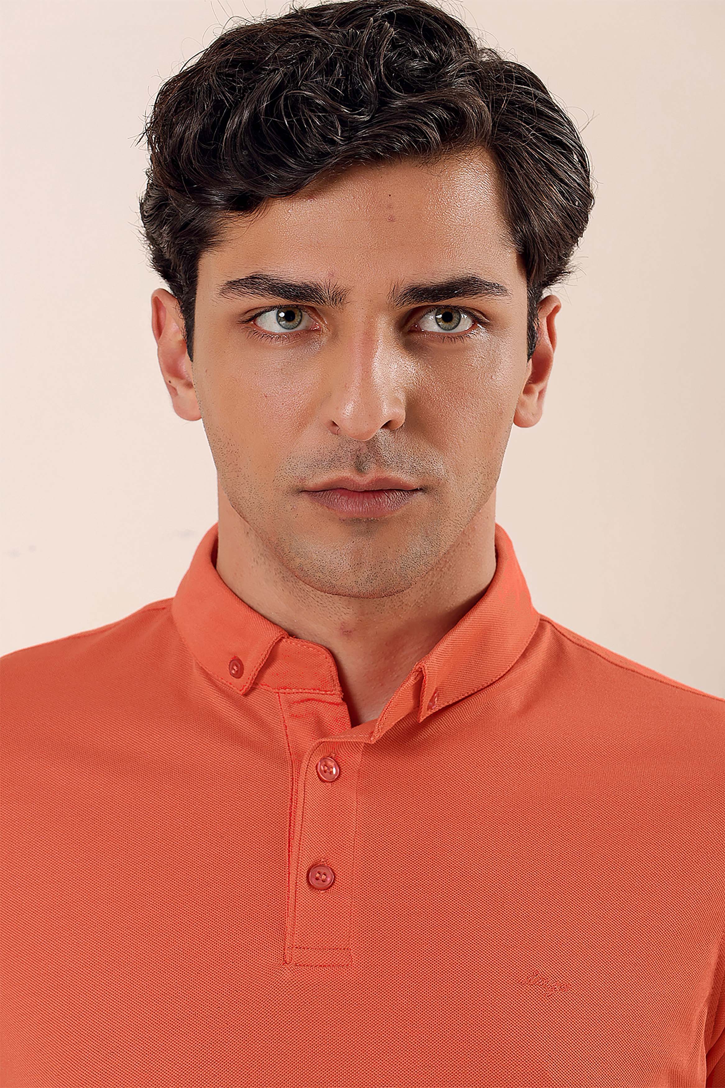 Slim-Fit Polo Shirt - Orange