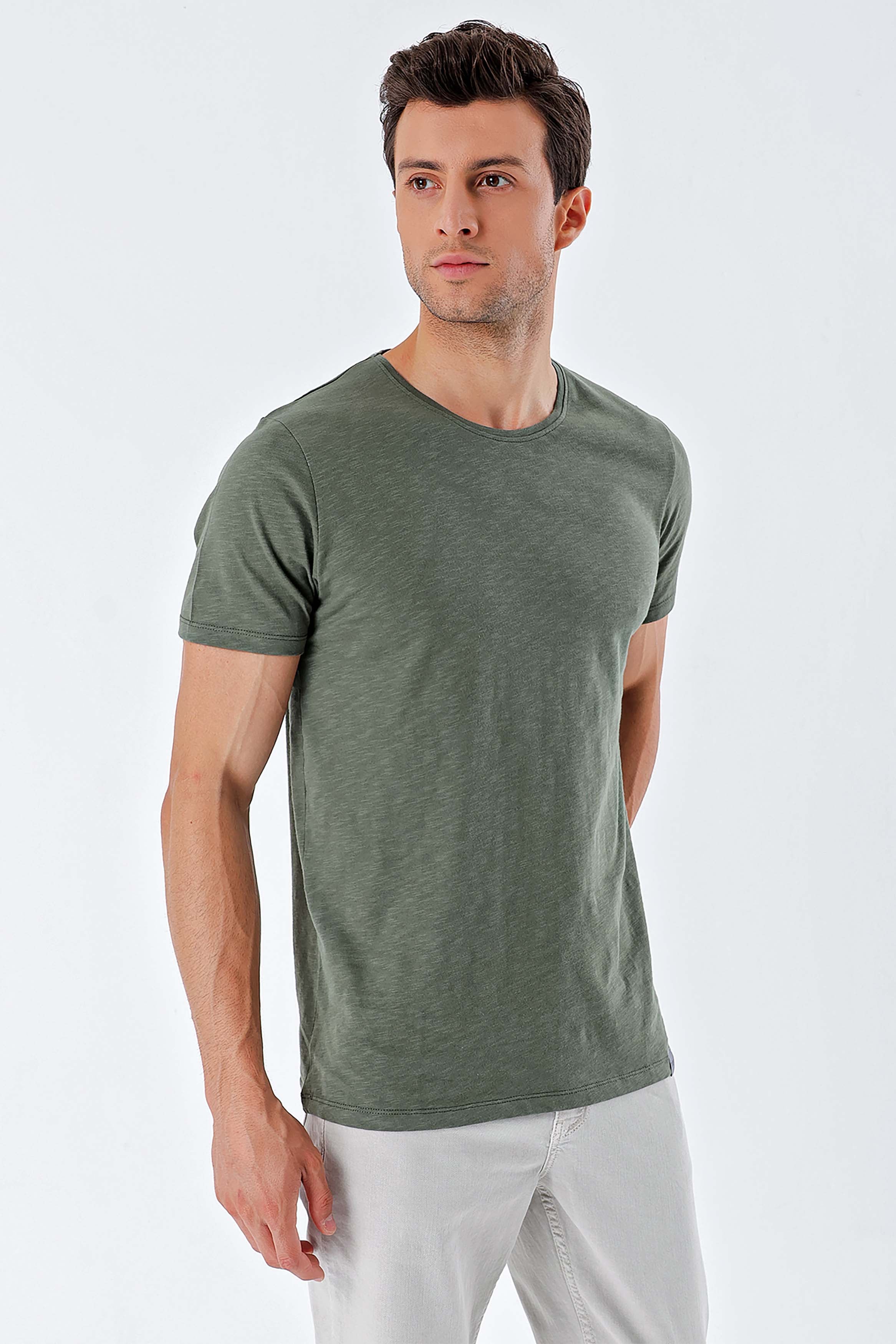 Slim-Fit Basic T-shirt - Khaki