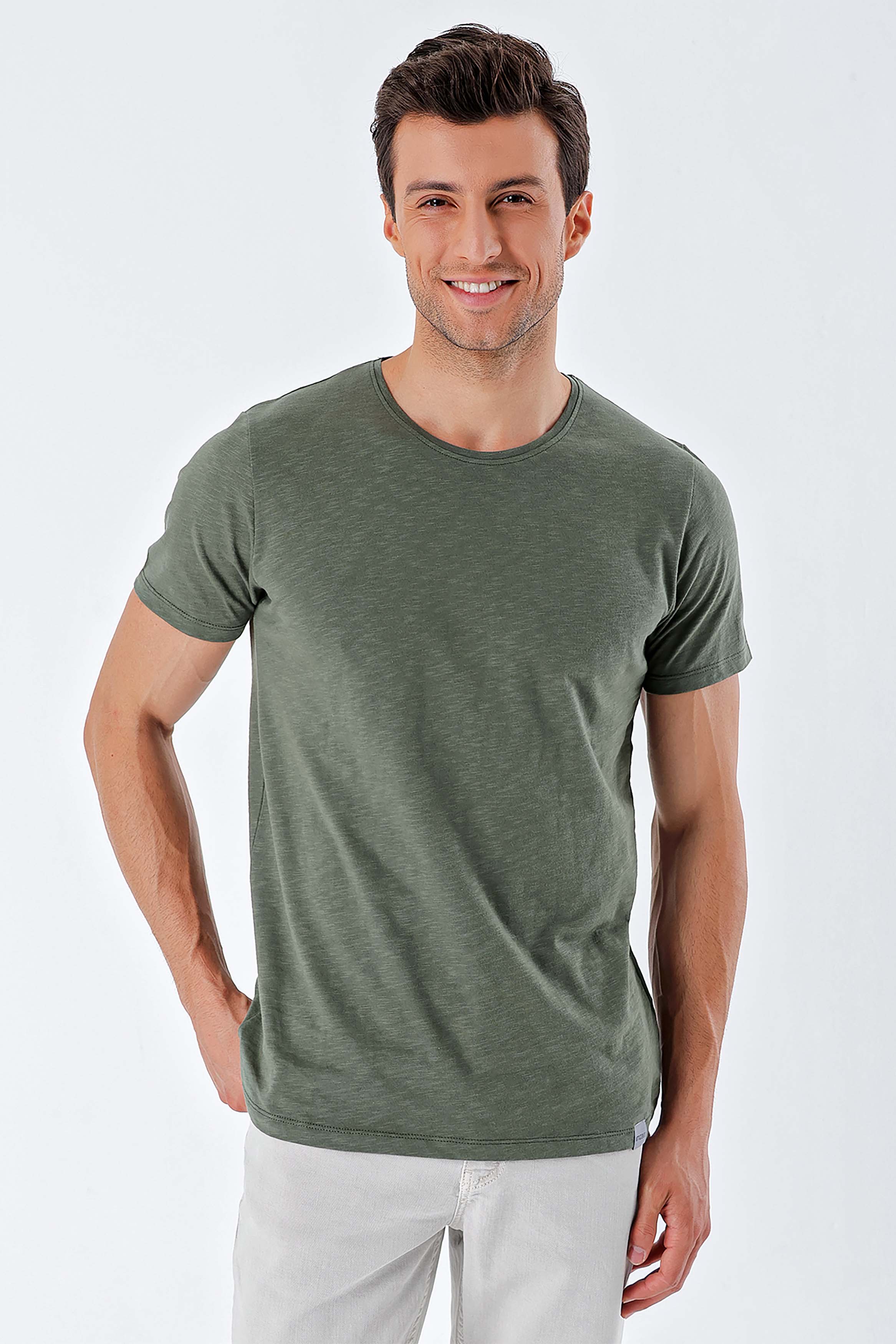 Slim-Fit Basic T-shirt - Khaki