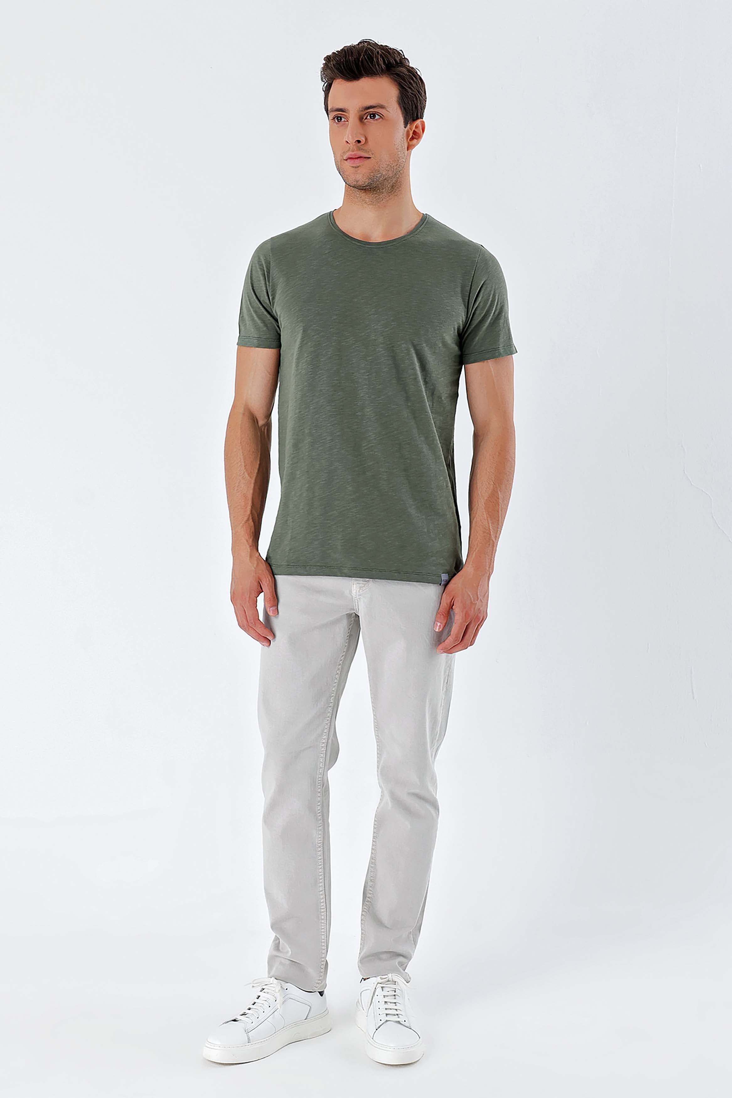 Slim-Fit Basic T-shirt - Khaki