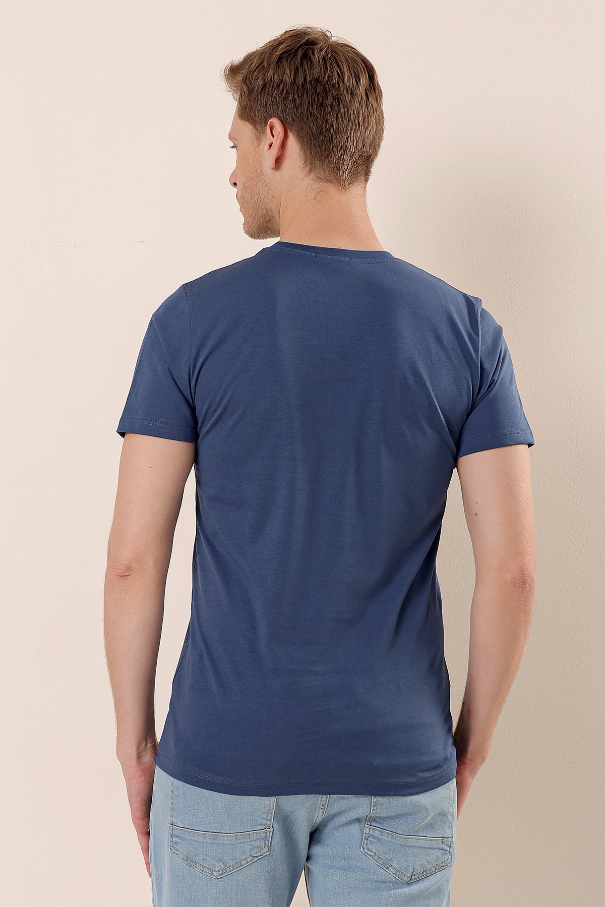 Slim-Fit Printed T-shirt - Indigo Blue