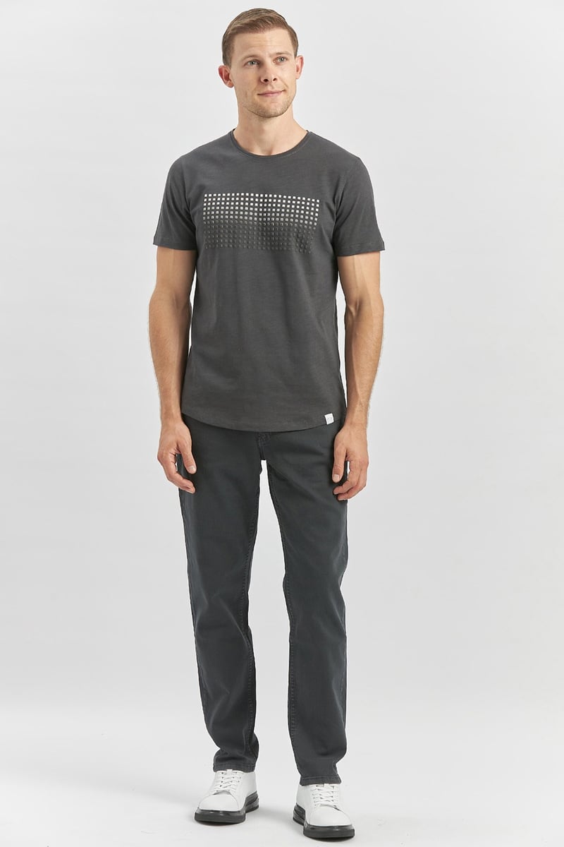 Slim-Fit Printed T-shirt - Grey