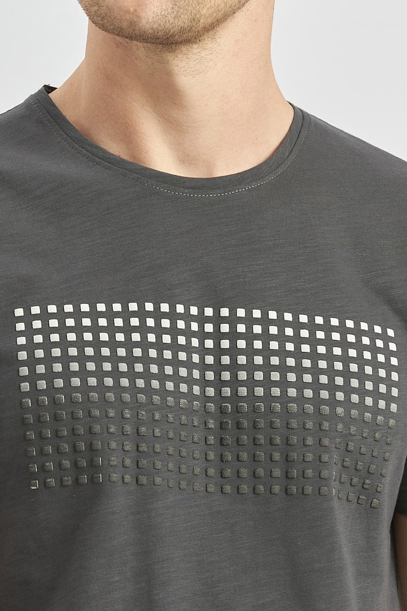 Slim-Fit Printed T-shirt - Grey