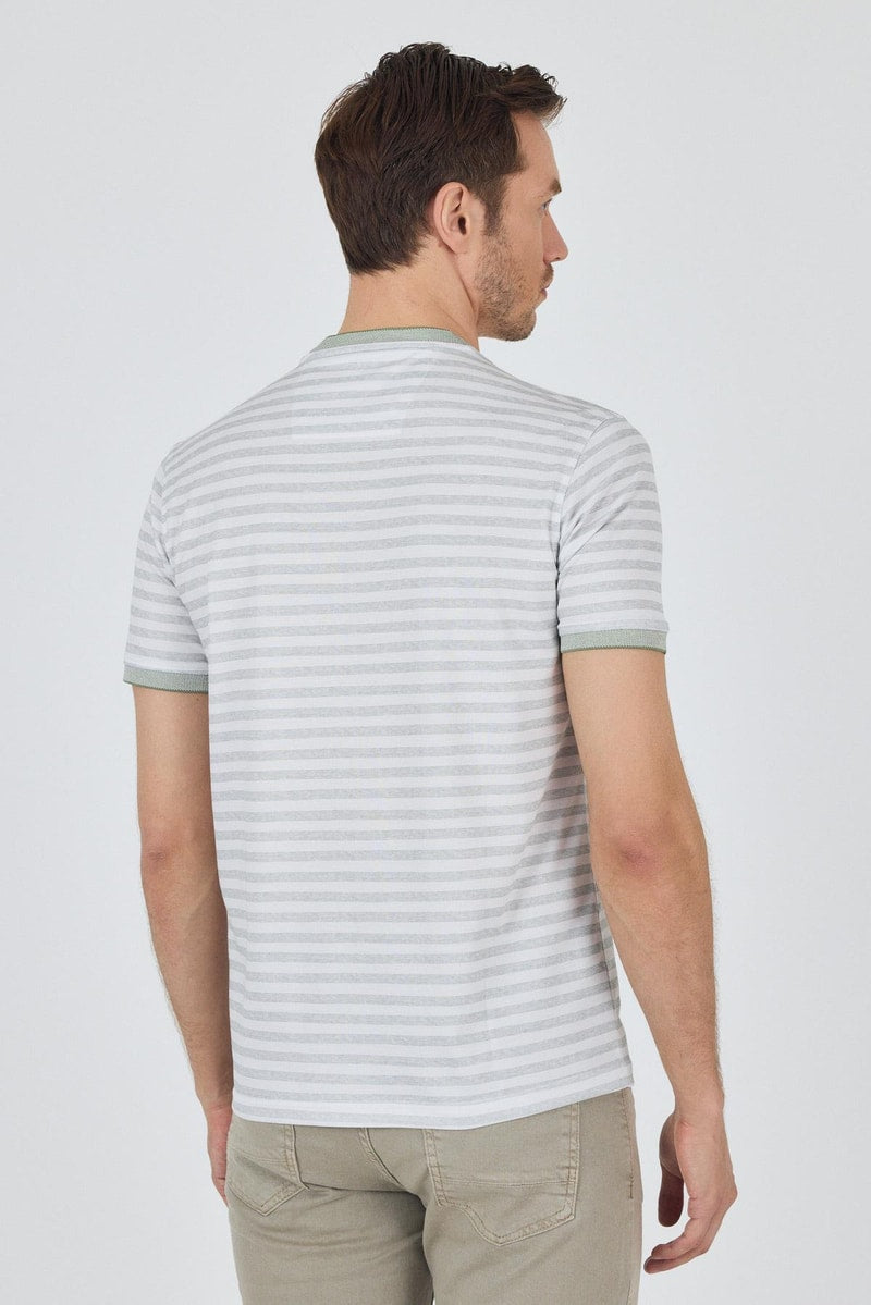 Slim-Fit Striped T-shirt - Khaki