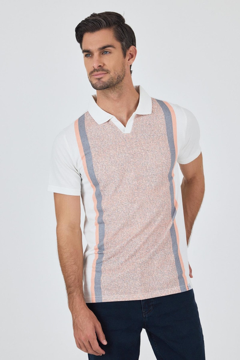 Slim-Fit Polo Shirt - Beige