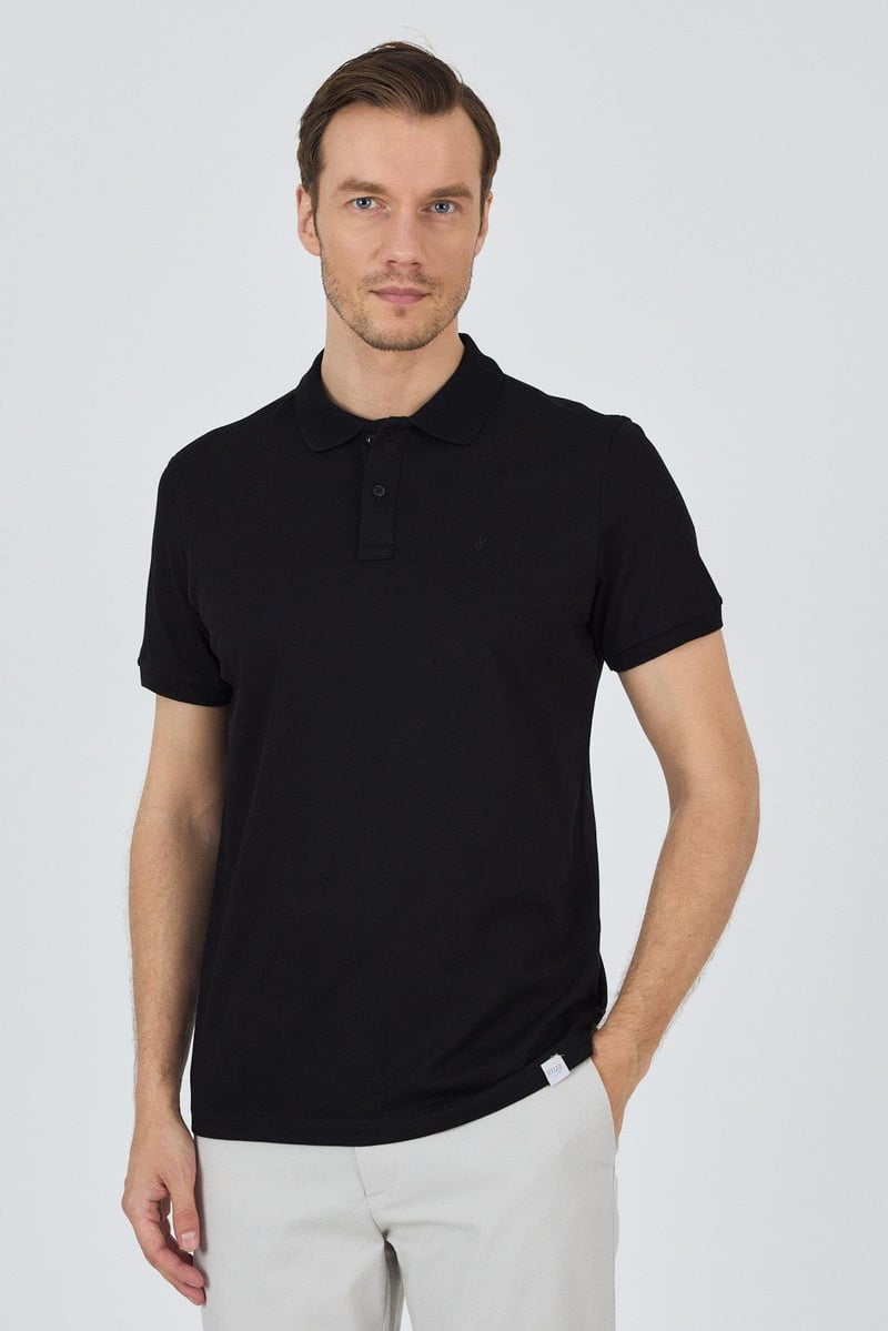 Slim-Fit Polo Shirt - Black