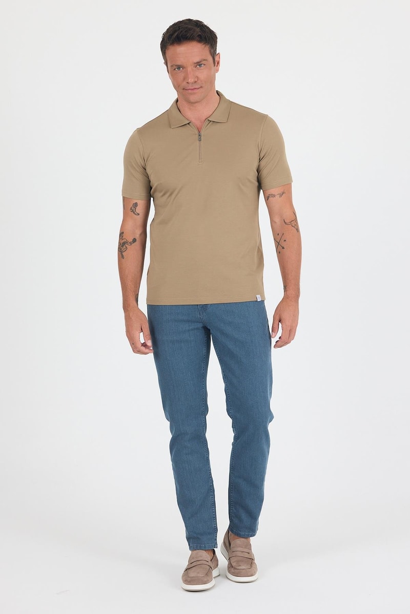 Slim-Fit Polo Shirt - Camel