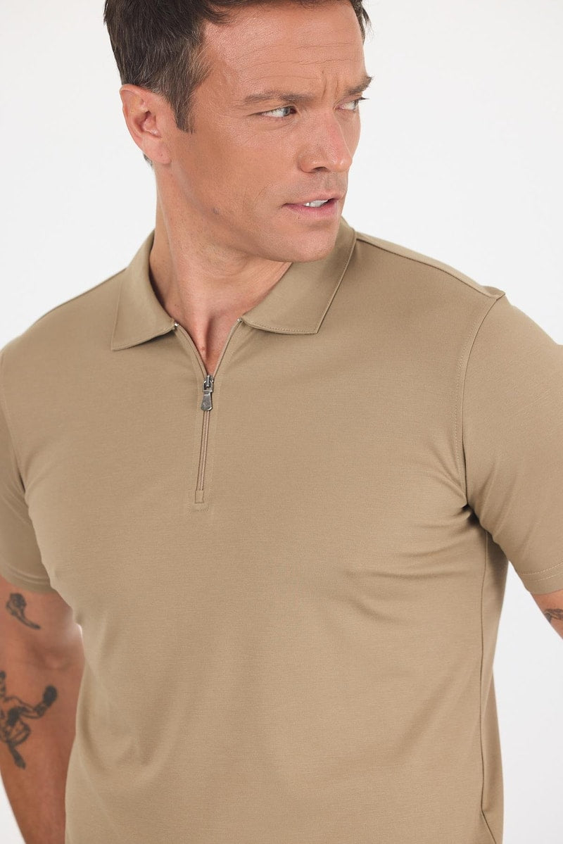Slim-Fit Polo Shirt - Camel
