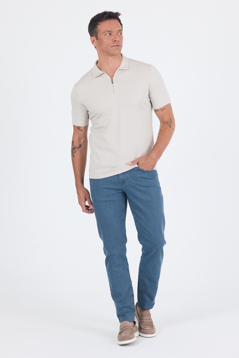 Slim-Fit Polo Shirt - Beige