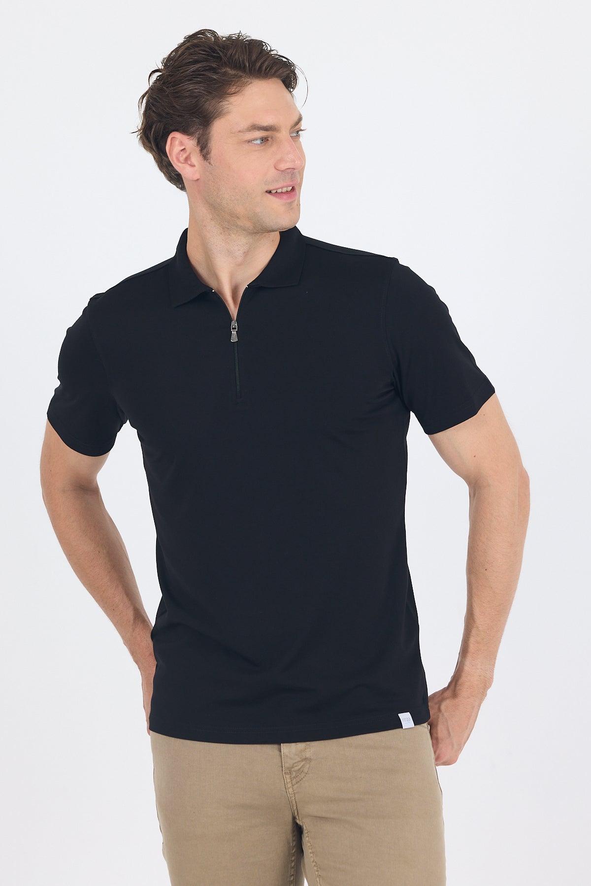 Slim-Fit Polo Shirt - Black