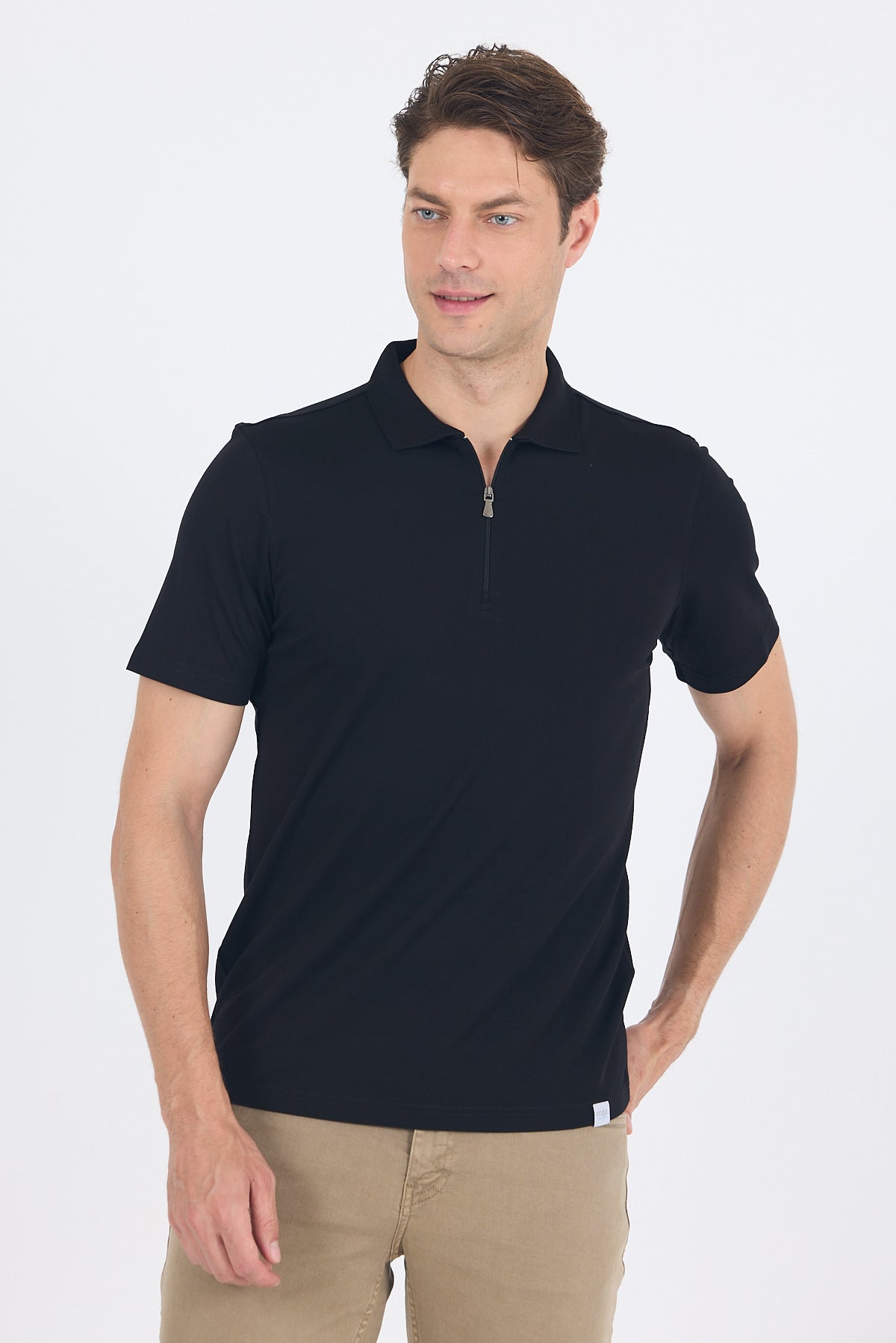 Slim-Fit Polo Shirt - Black