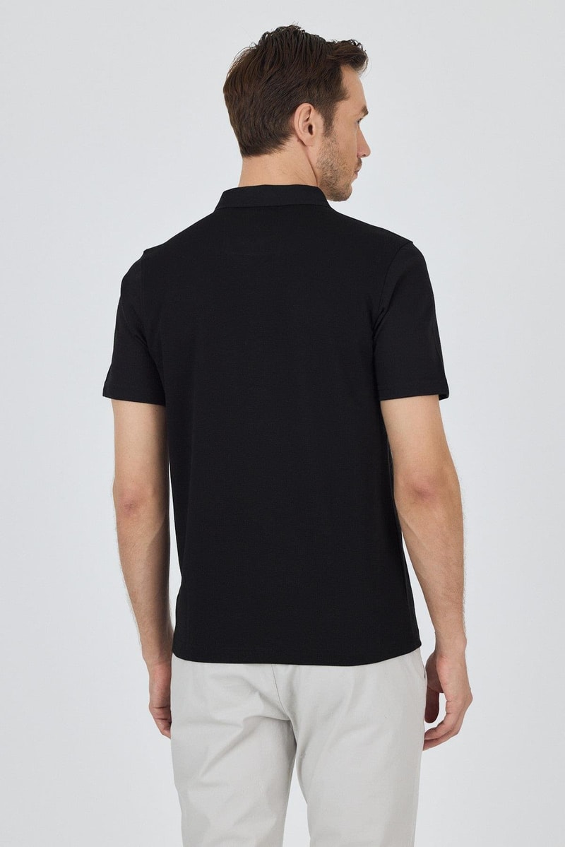 Slim-Fit Polo Shirt - Black