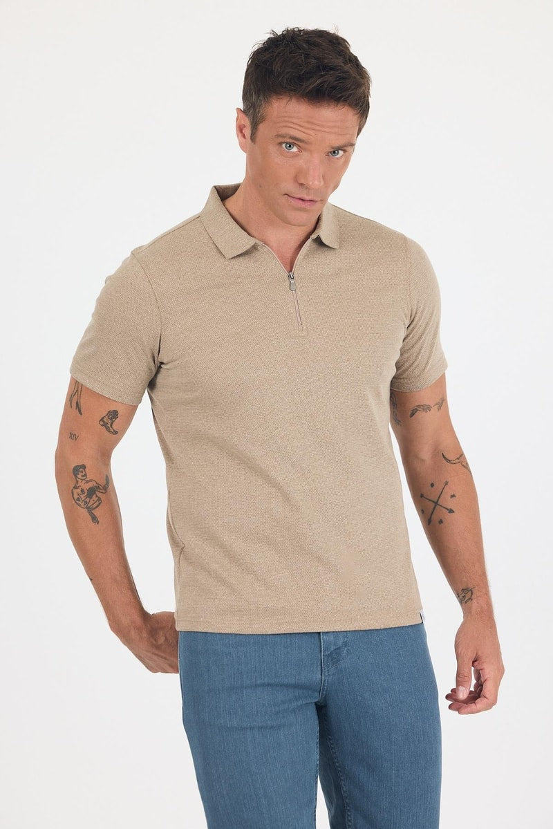 Slim-Fit Polo Shirt - Camel