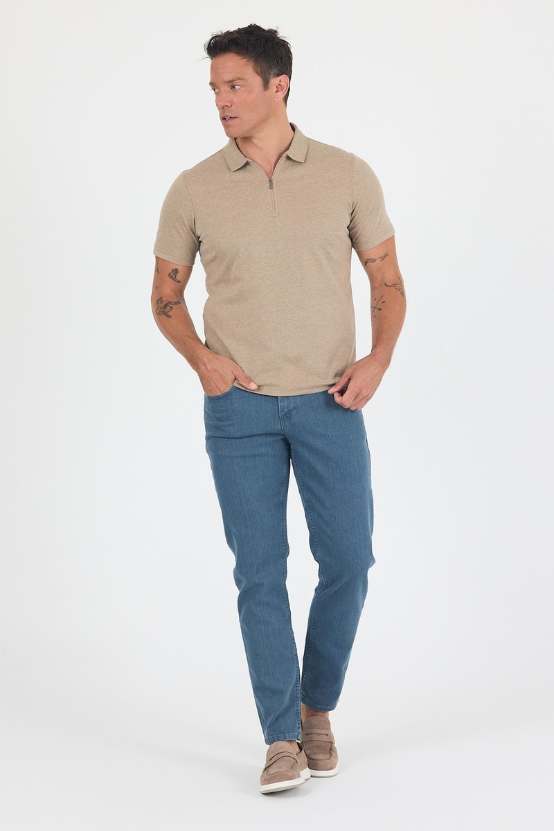 Slim-Fit Polo Shirt - Camel
