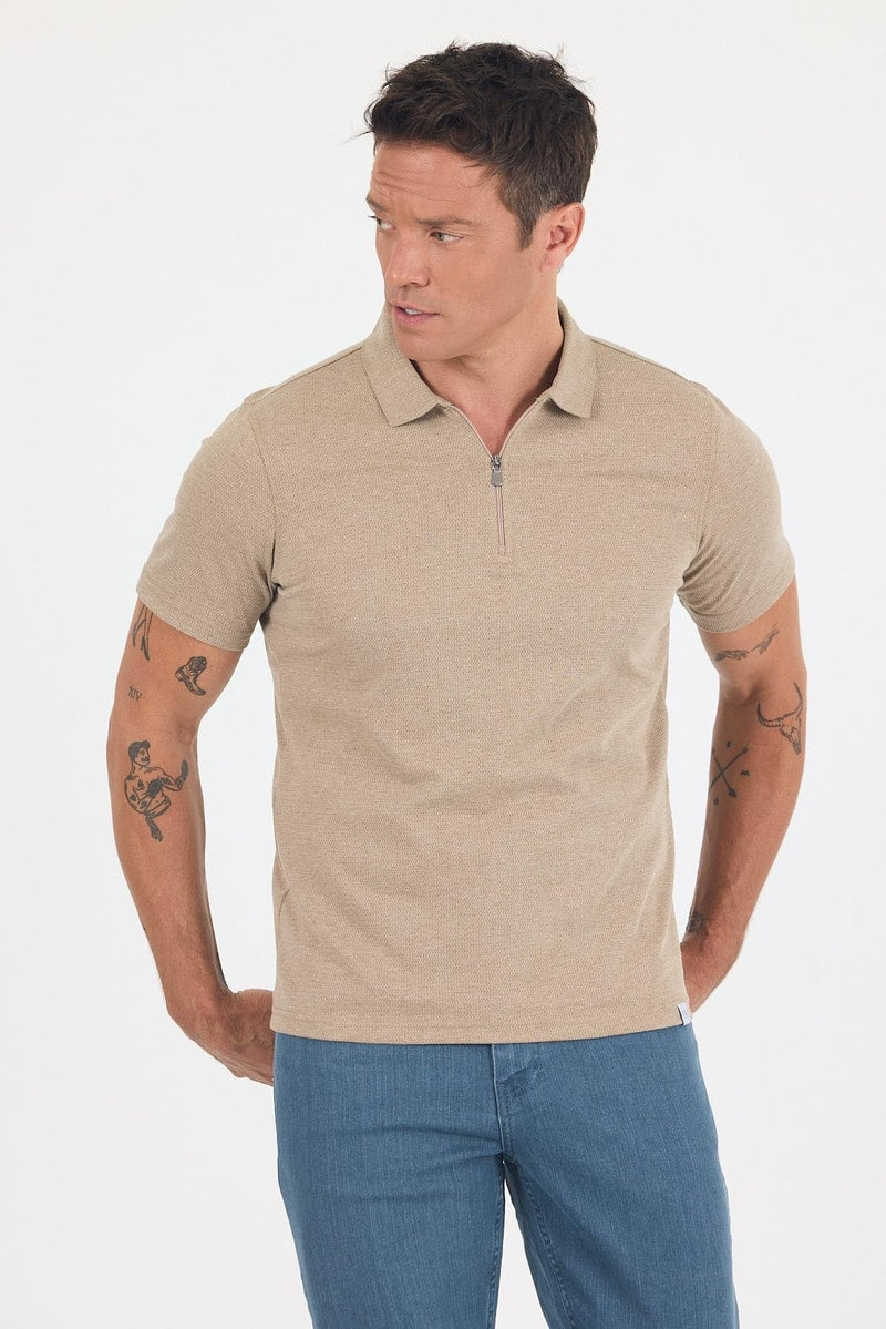 Slim-Fit Polo Shirt - Camel
