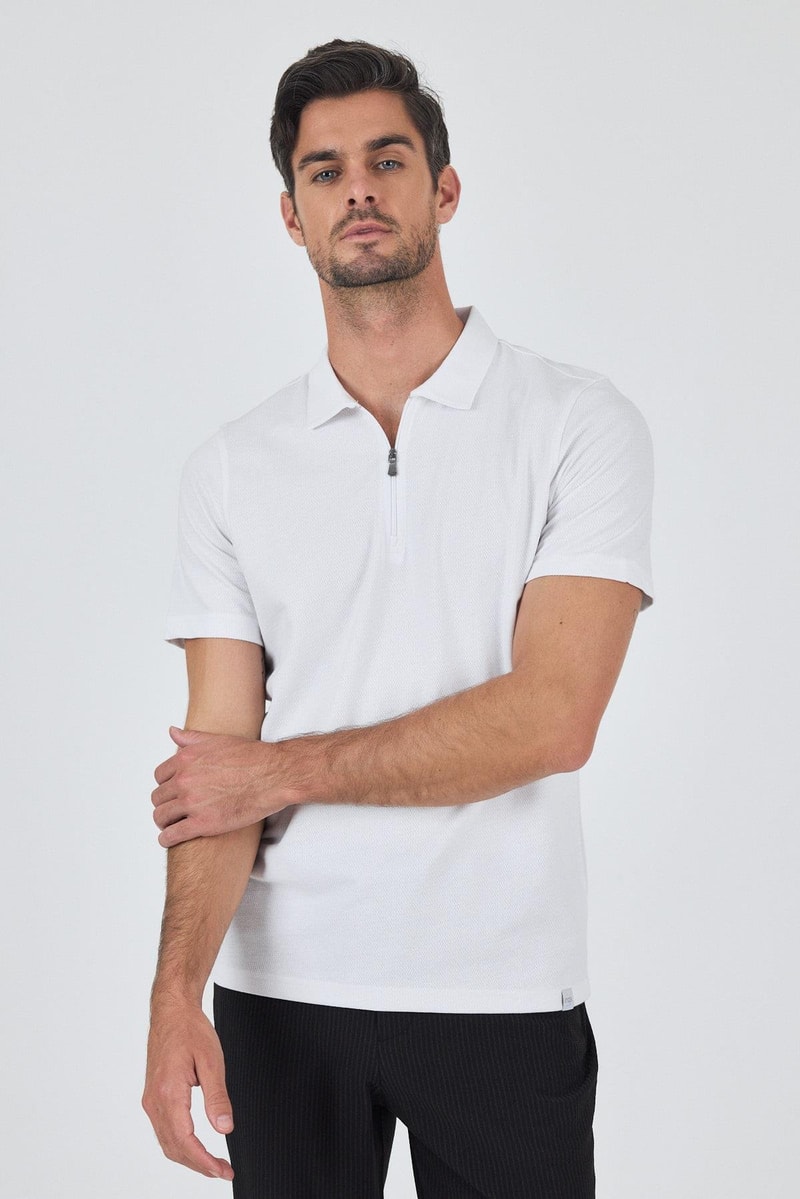 Slim-Fit Polo Shirt - White