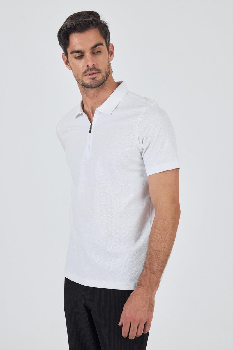 Slim-Fit Polo Shirt - White