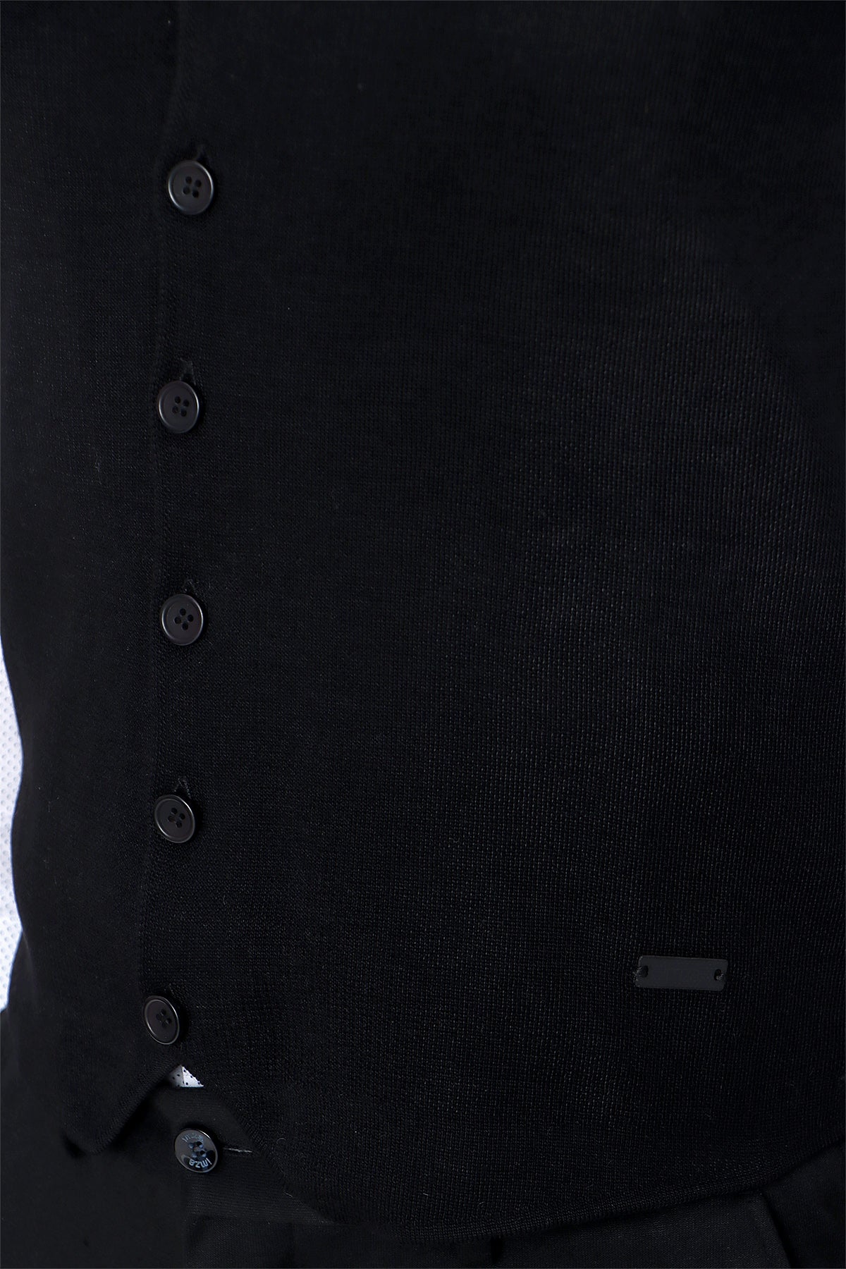 Slim-Fit Plain Vest - Black