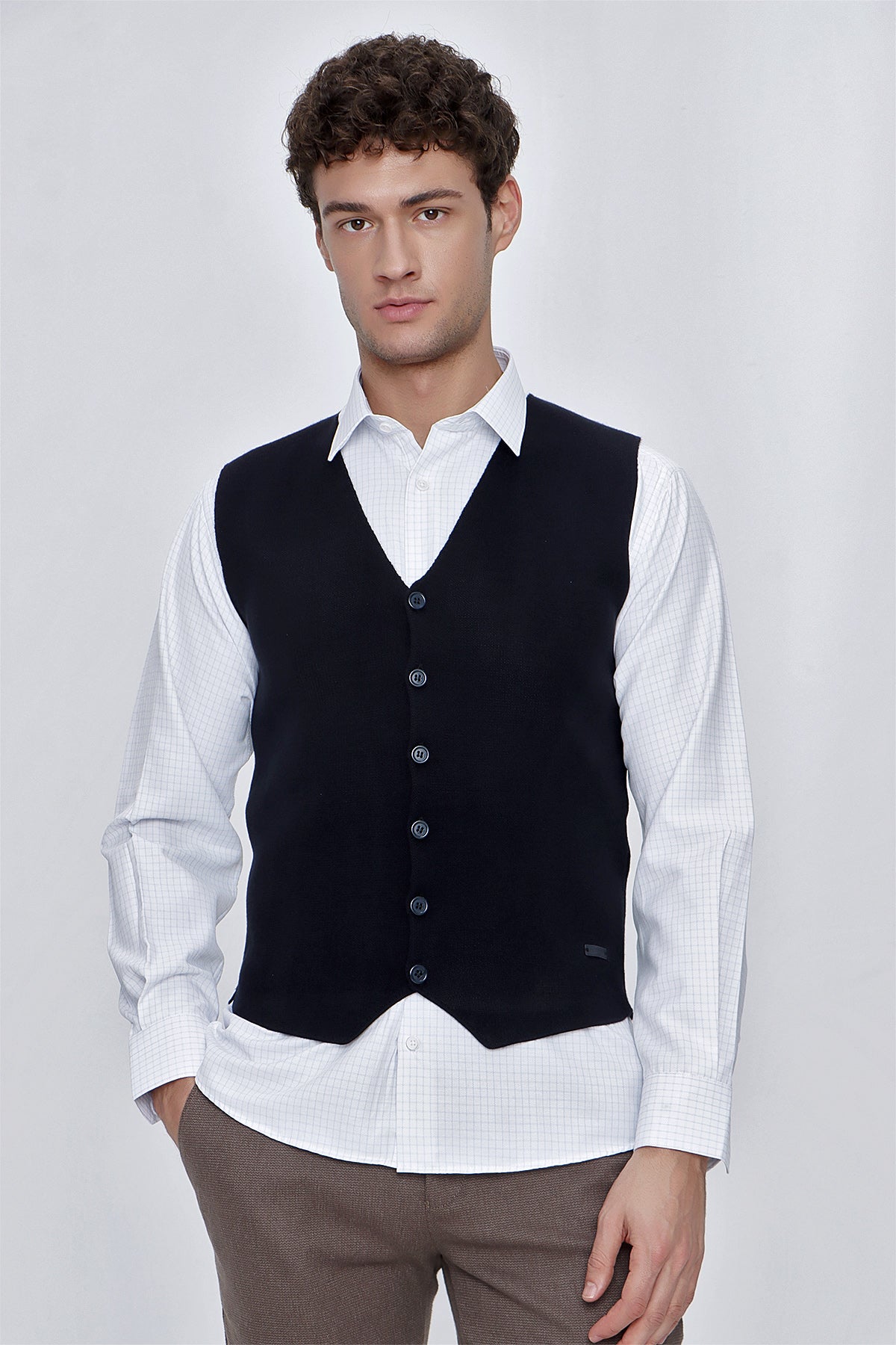 Slim-Fit Classic Vest - Navy