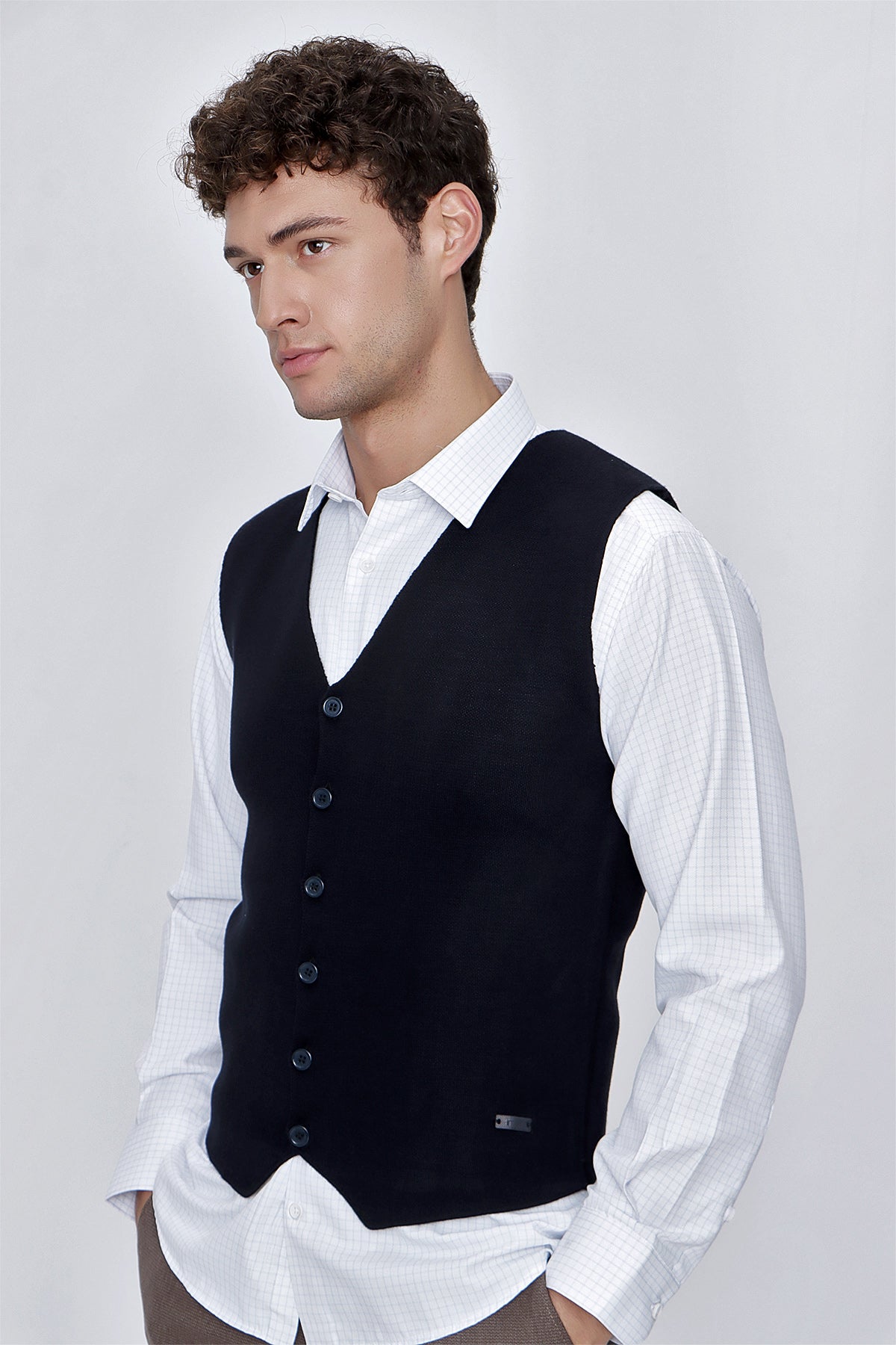 Slim-Fit Classic Vest - Navy