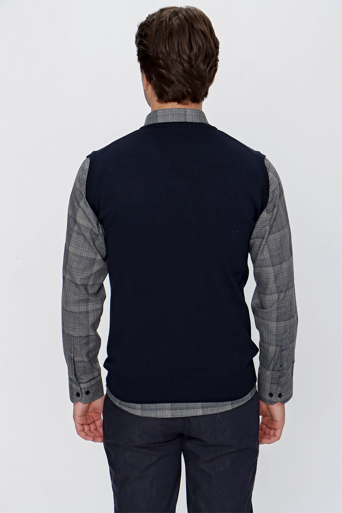 Slim-Fit V-Neck Sweater - Navy