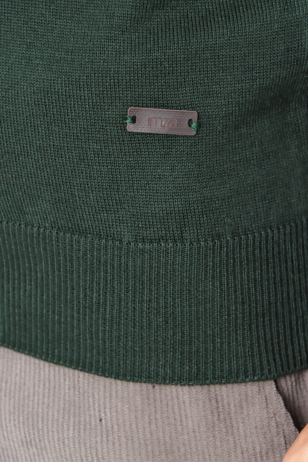 Comfort-Fit Round-Neck Knitwear - Dark Green