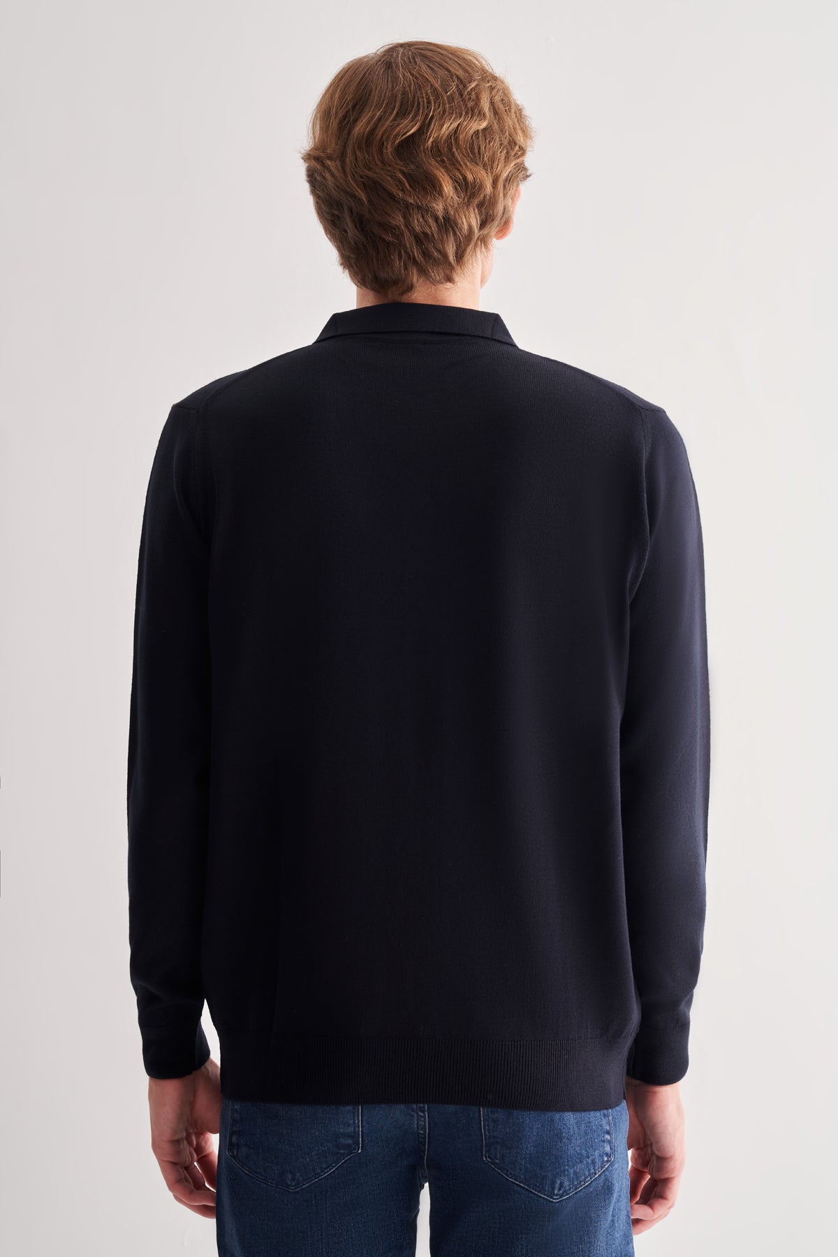 Comfort-Fit Polo-Neck Knitwear - Dark Navy