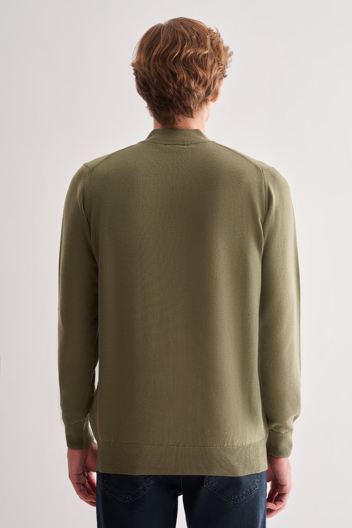 Comfort-Fit Quarter-Zip Knitwear - Mint Green