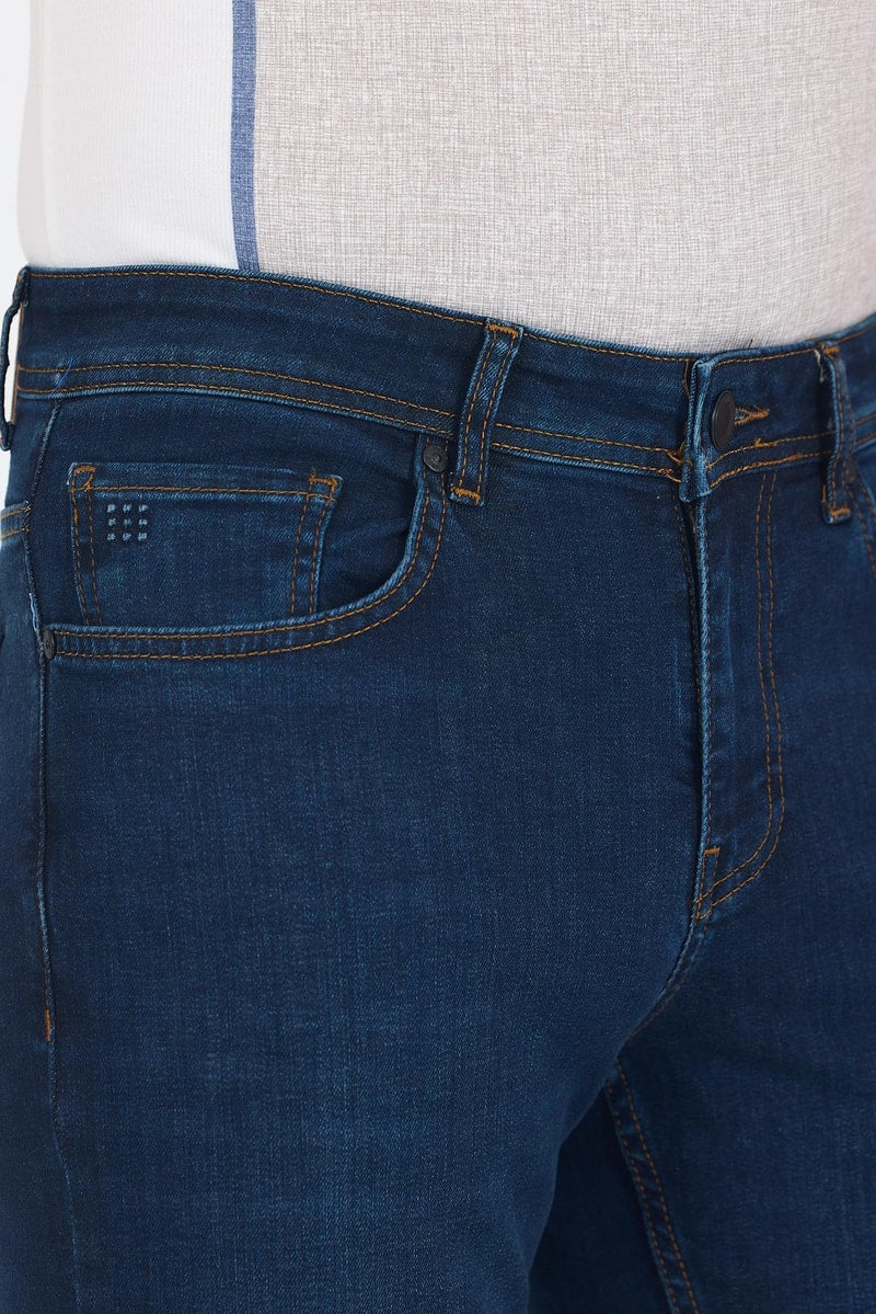 Navy Blue Slim-Fit Jeans