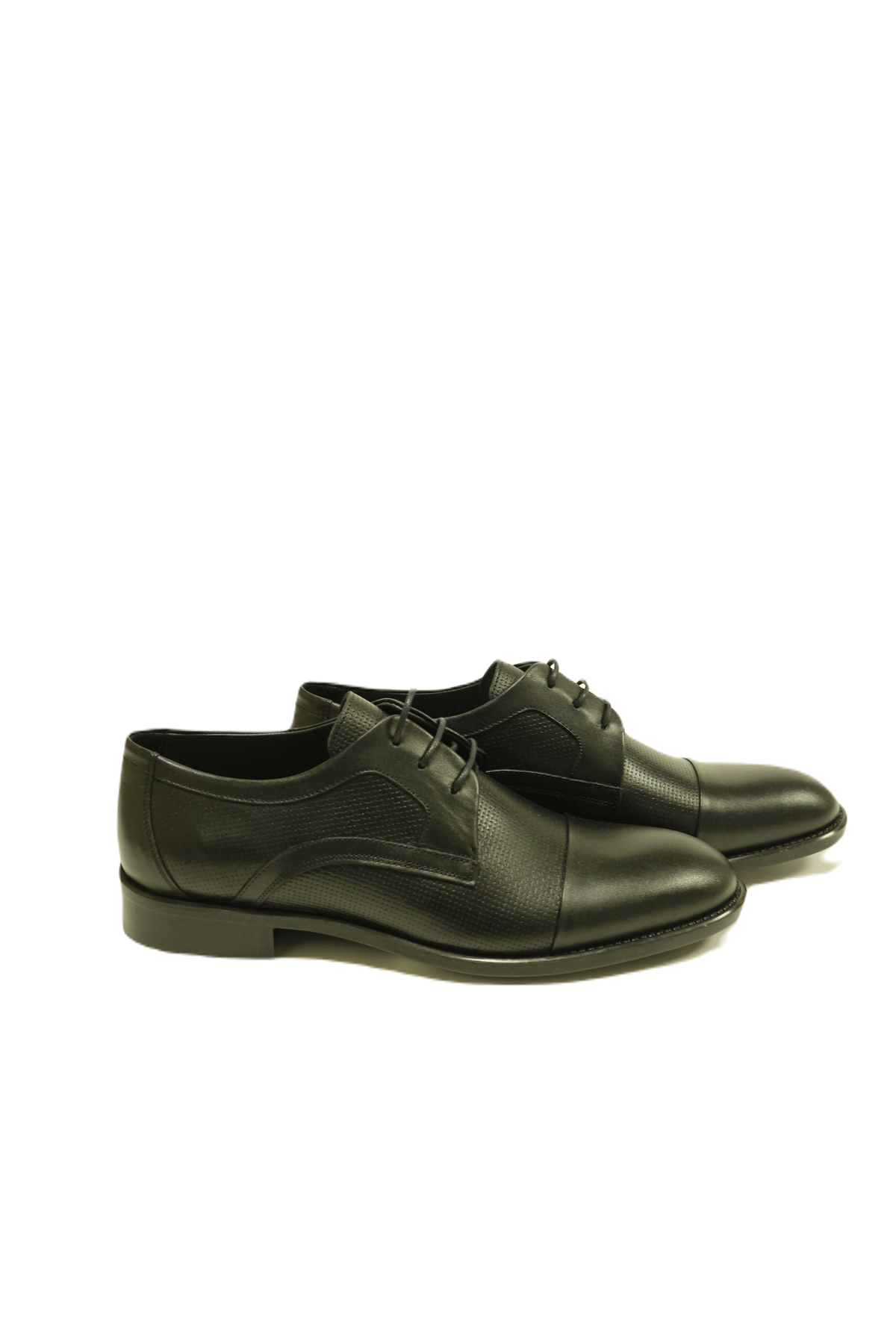 Derby Semi Textured Classic Shoes - Black