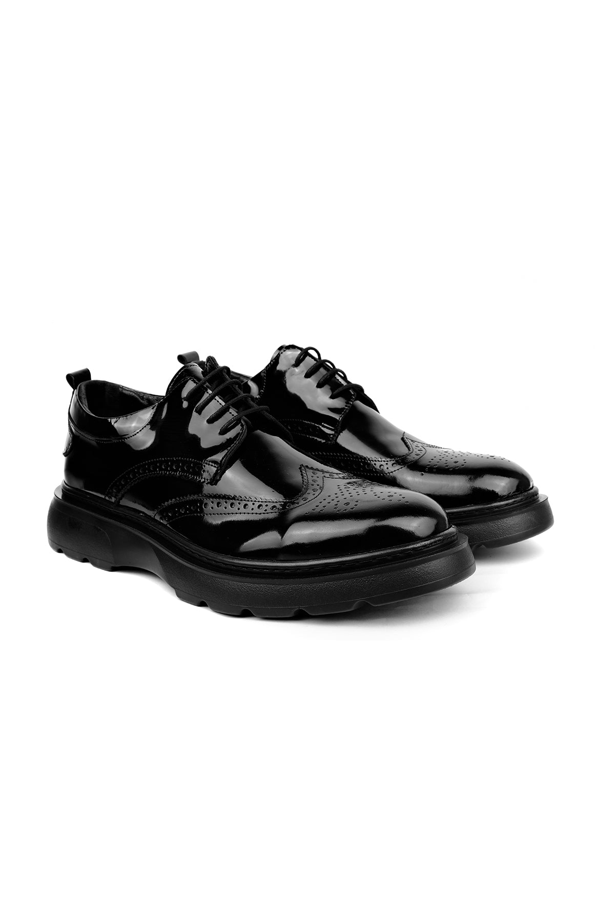 Chunky Patent Shoes - Black