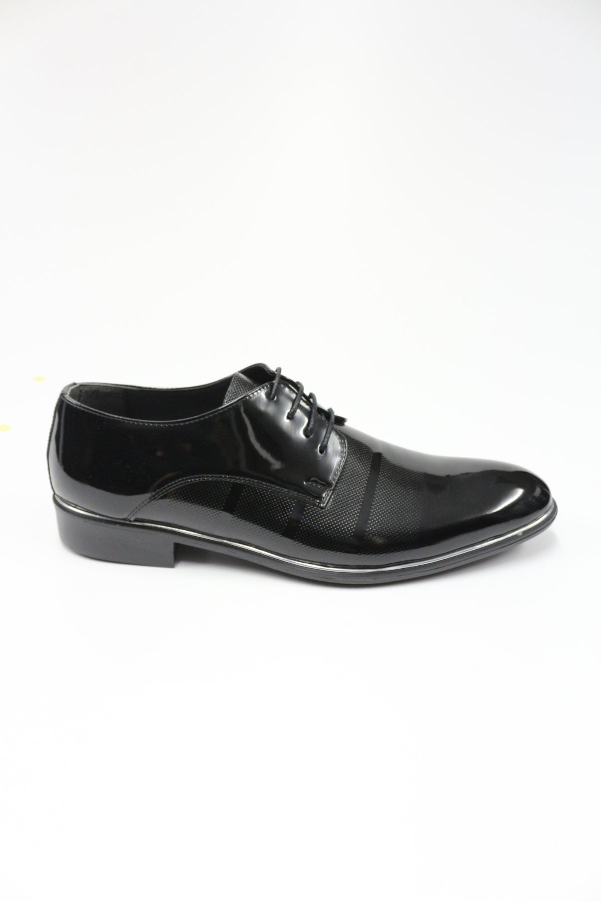 Derby Semi Textured Classic Shoes - Black