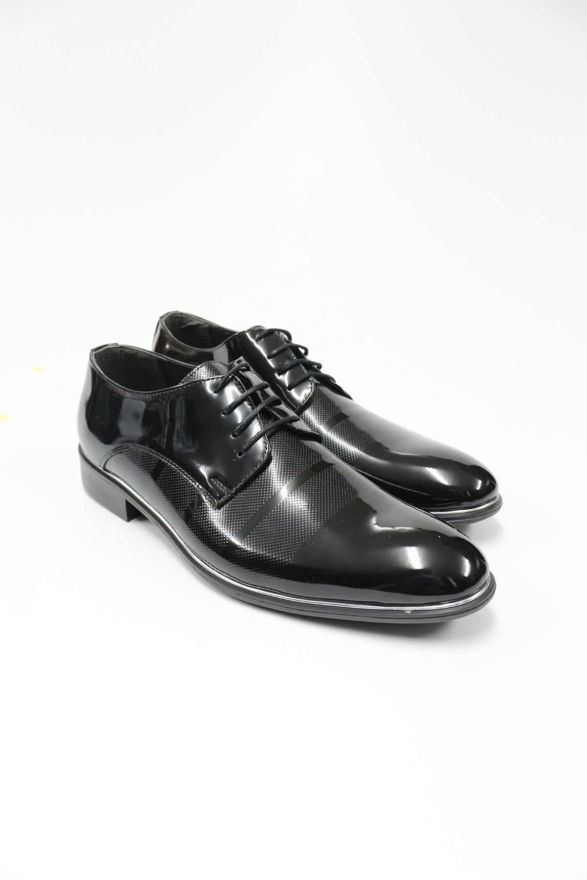 Derby Semi Textured Classic Shoes - Black