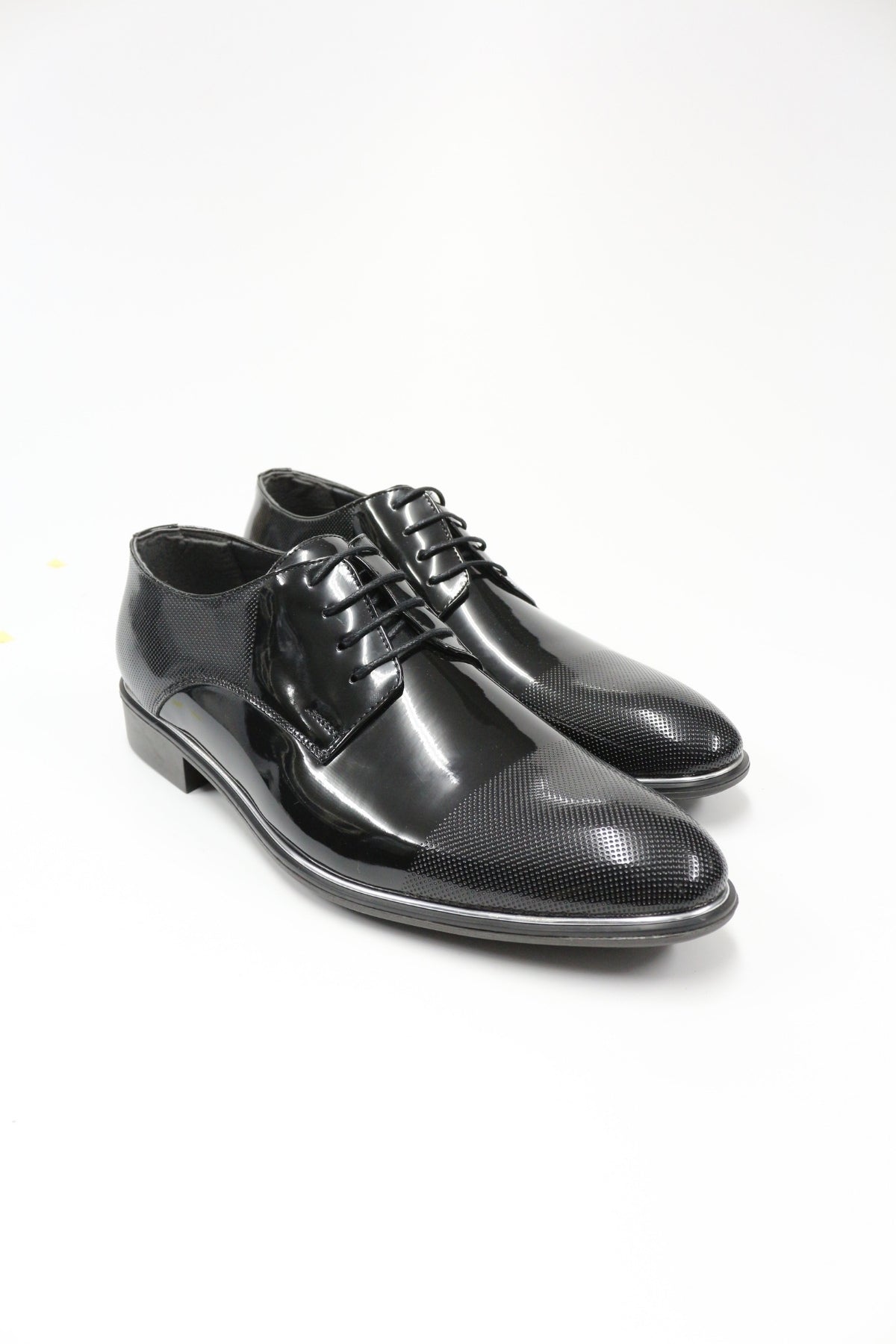 Derby Semi Textured Classic Shoes - Black