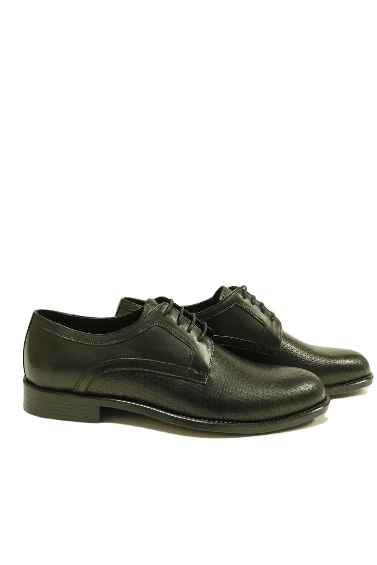 Derby Semi Textured Classic Shoes - Black