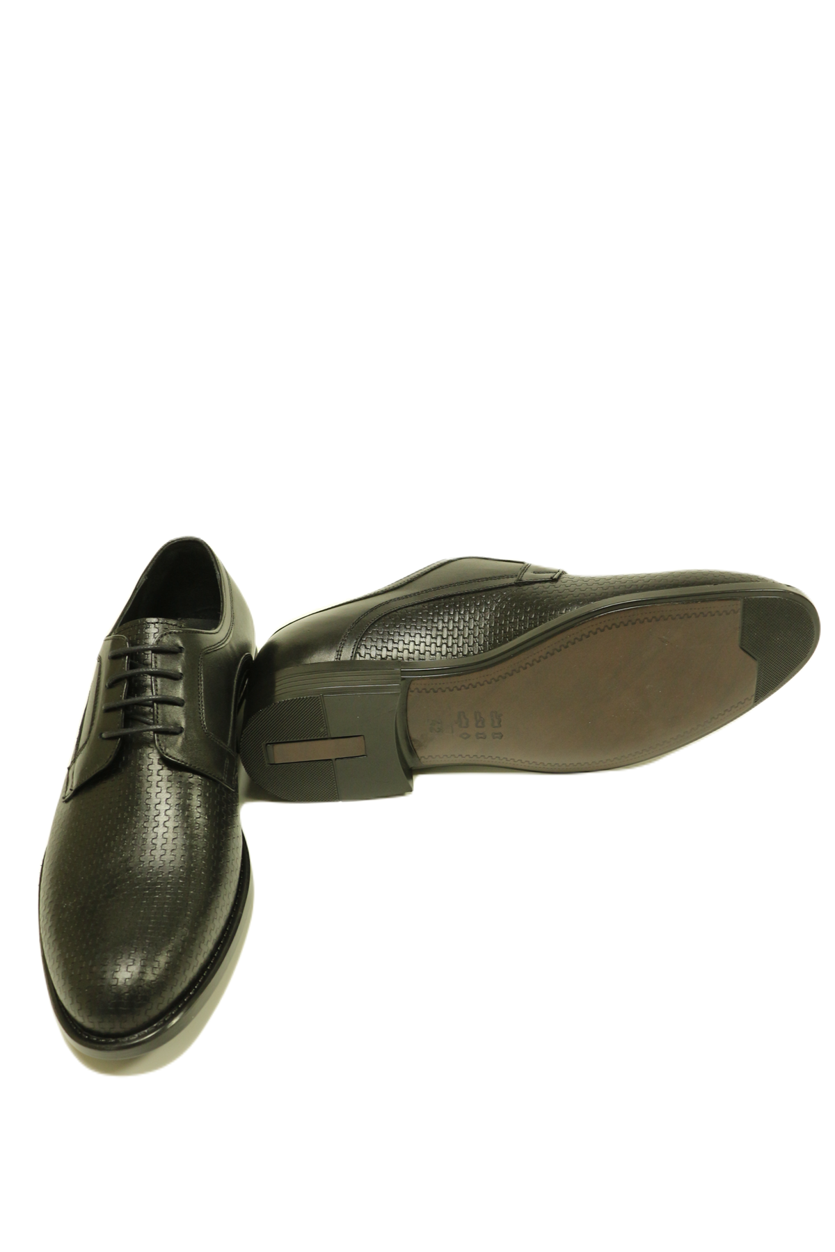 Derby Semi Textured Classic Shoes - Black