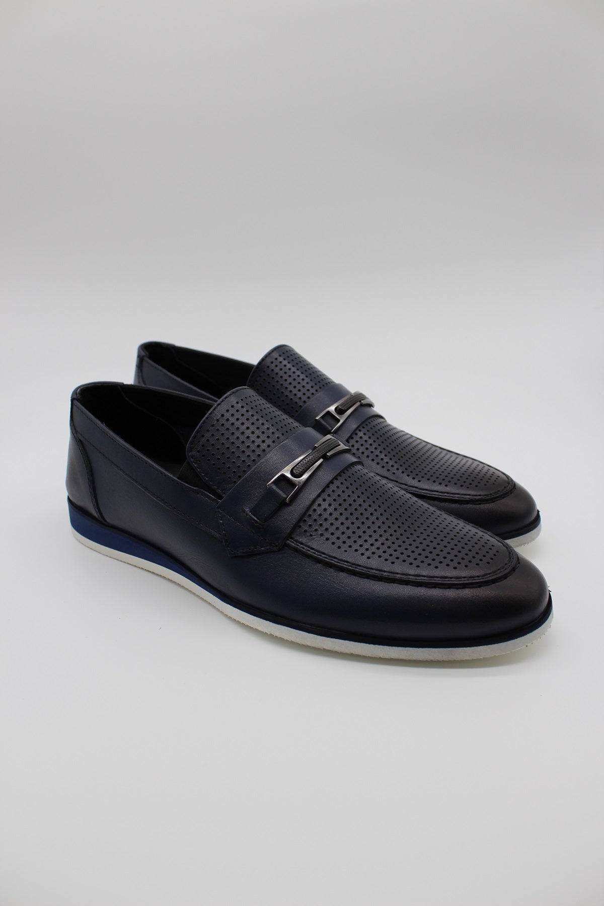 Loafer Textured Shoes - Navy