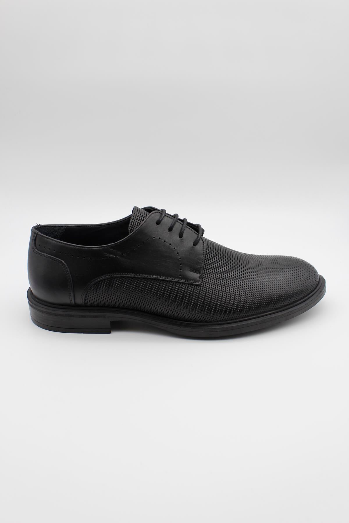 Derby Semi Textured Classic Shoes - Black