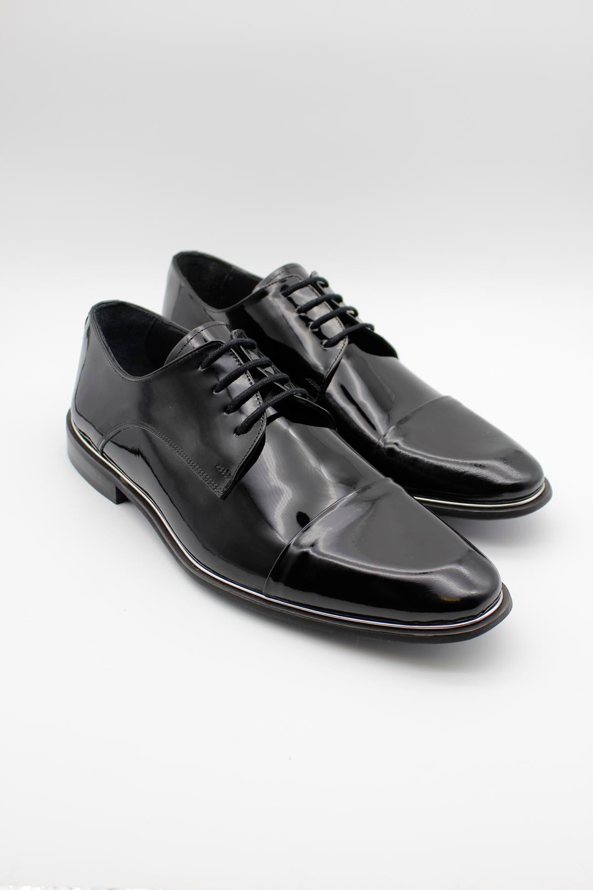 Derby Patent Shoes - Black