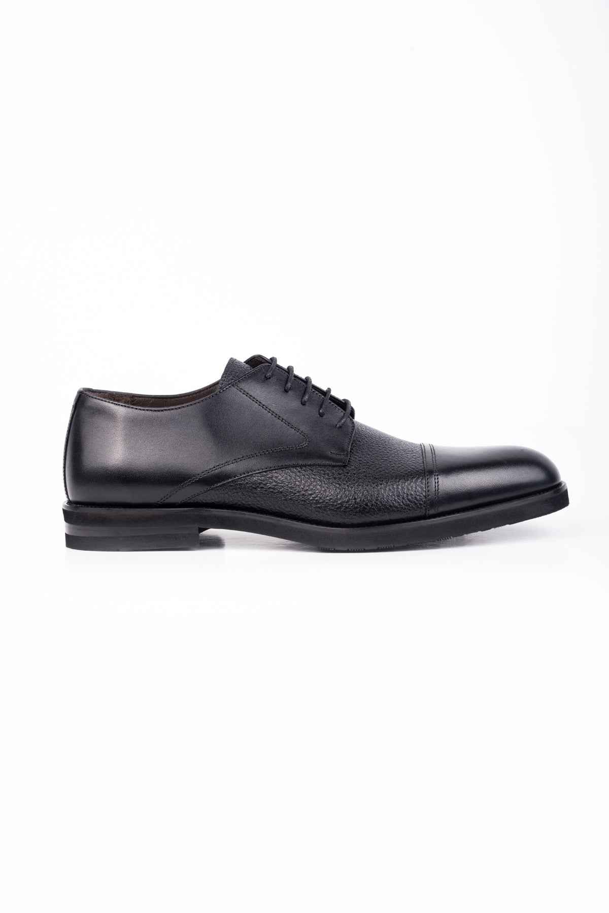 Derby Semi Textured Classic Shoes - Black